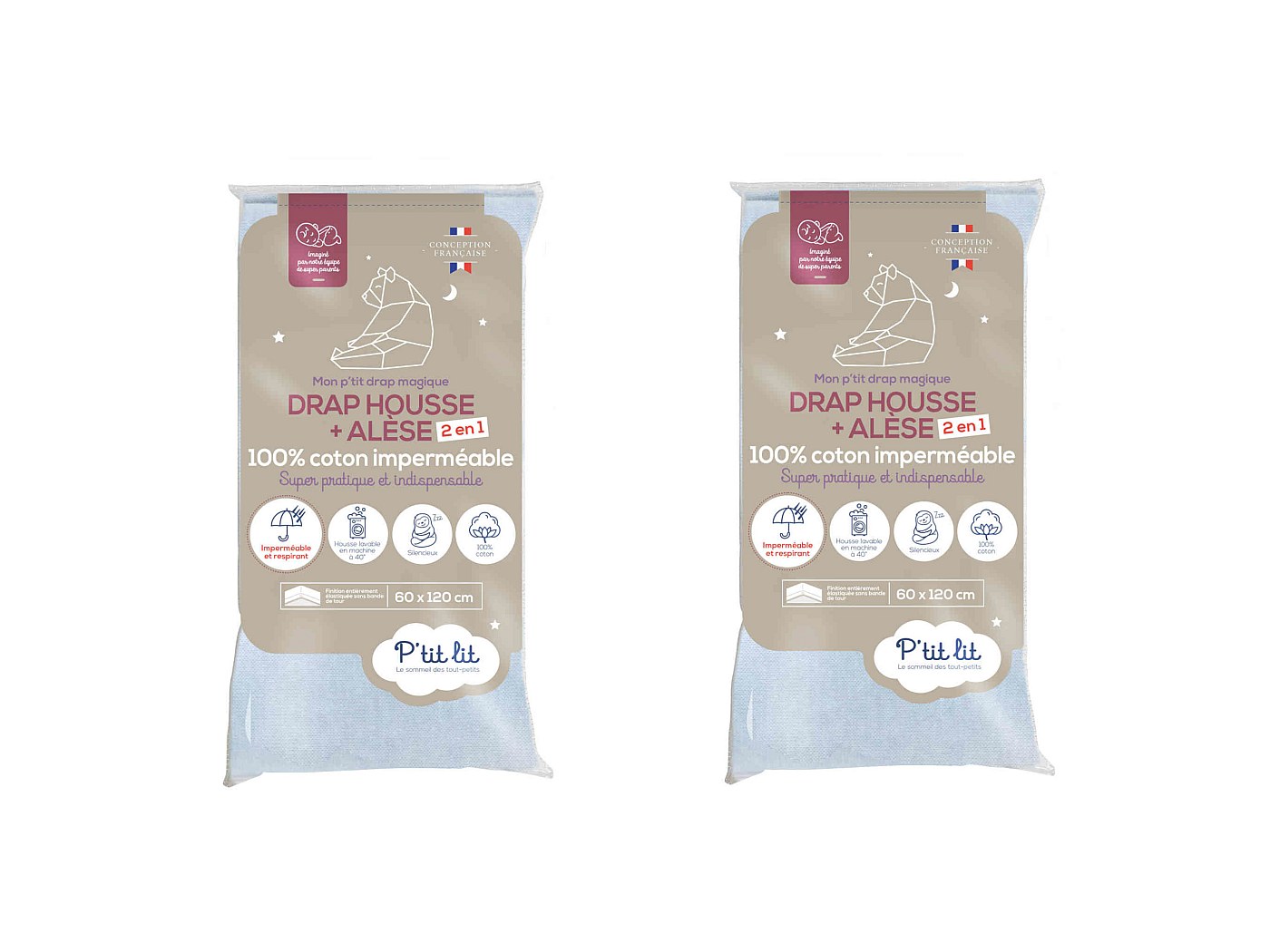 Draps-housses Bébé Babyprem - Lot De 2 En Coton Blanc Pour Berceau