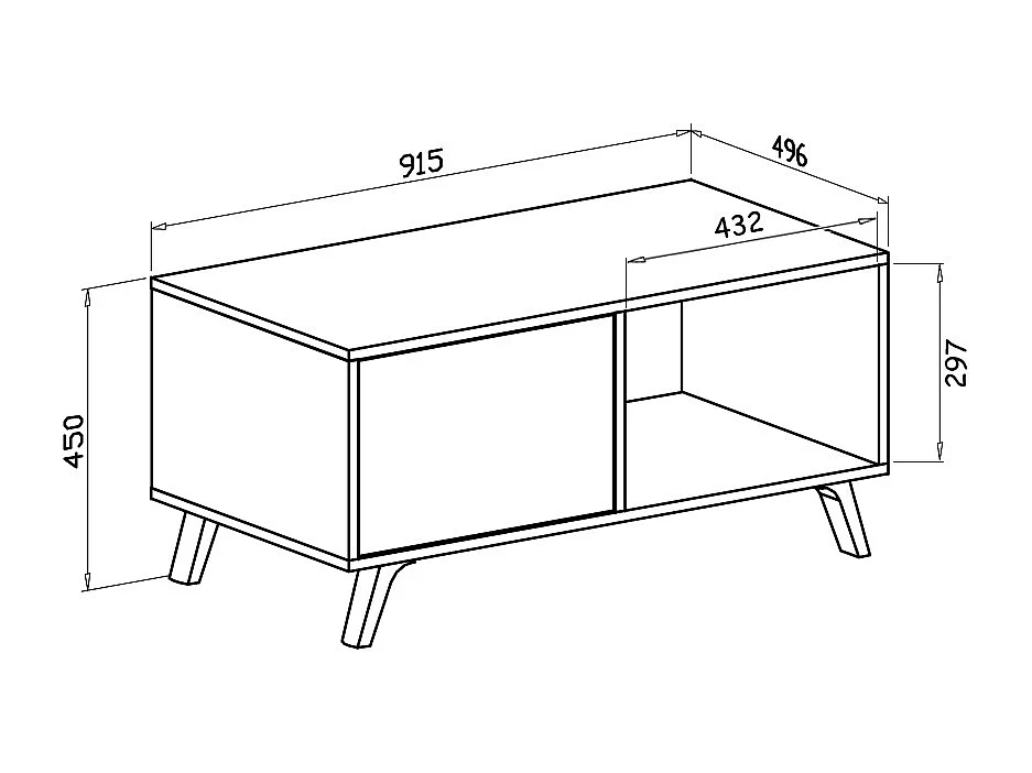 Central Low Table, Windmodel, 91,5x50x45cm, Woonkamer, hal, kantoor, Wit en cement, Moderne stijl