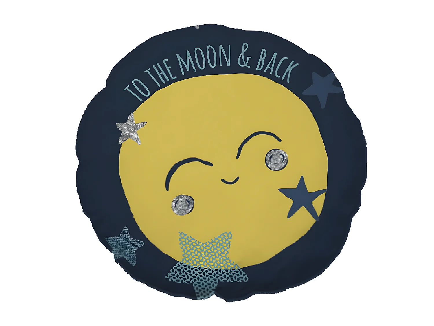Coussin enfant imprimé lune en coton 35x35cm MOON