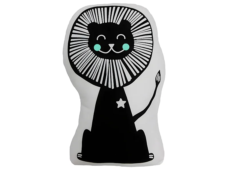 Coussin enfant imprimé lion en coton 36x25cm CIRCUS