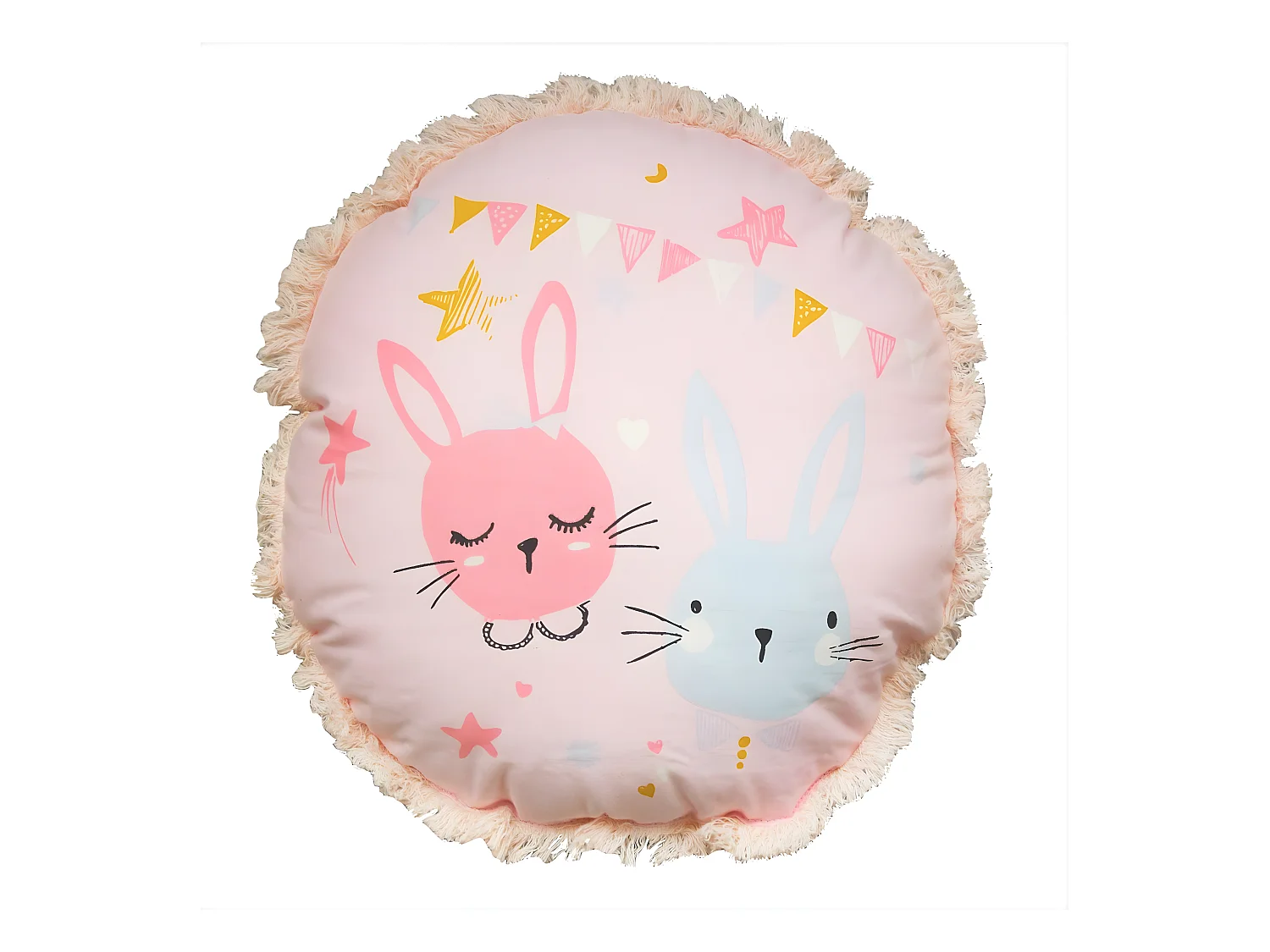 Coussin enfant imprimé en coton 35x35cm LAPIN