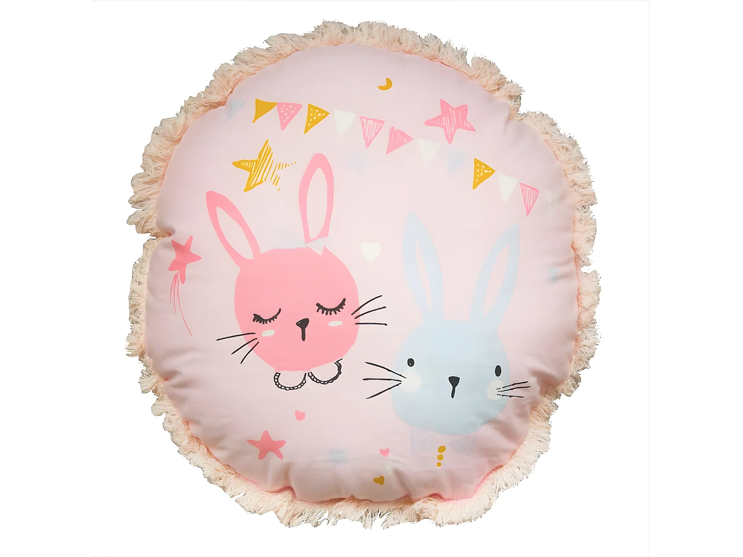 Coussin enfant imprimé en coton 35x35cm LAPIN