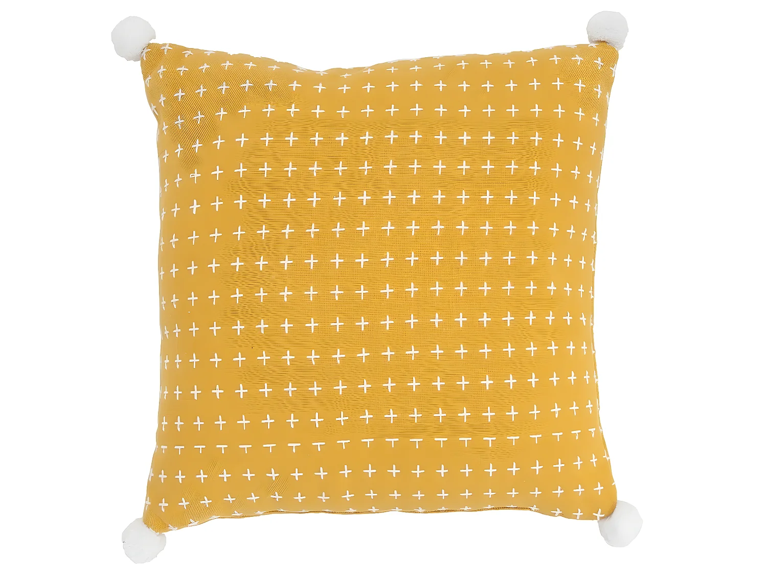 Coussin à pompons en polycoton 40x40cm DIVALI