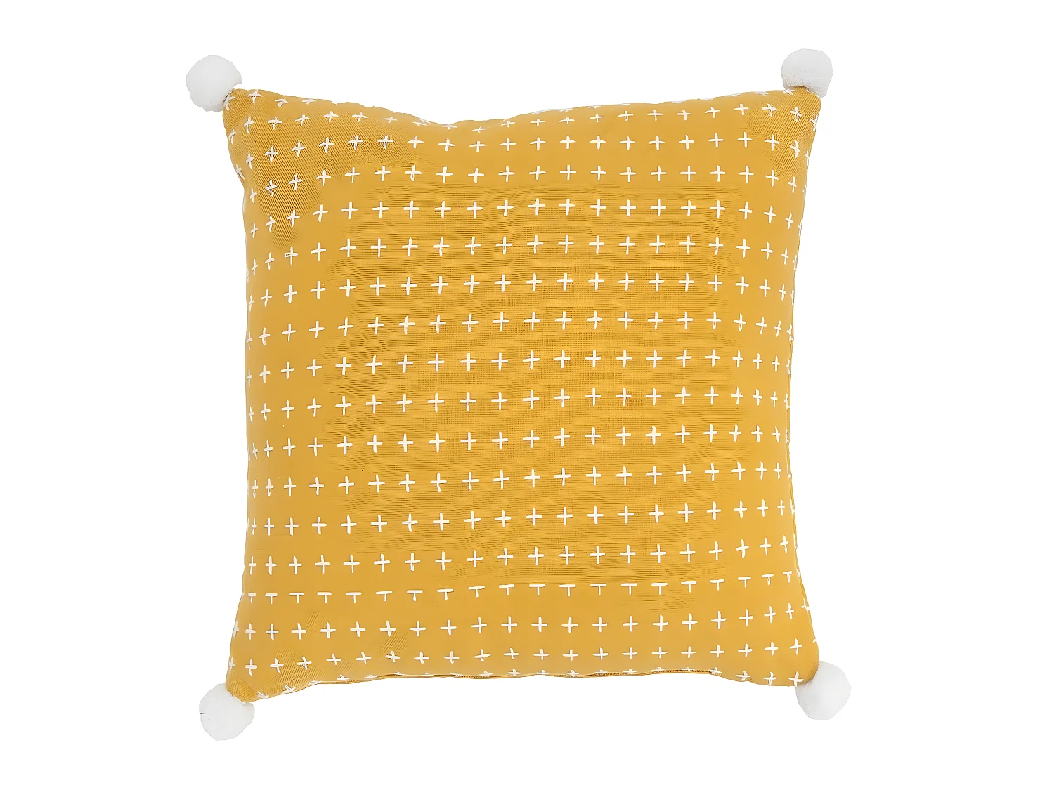 Coussin à pompons en polycoton 40x40cm DIVALI