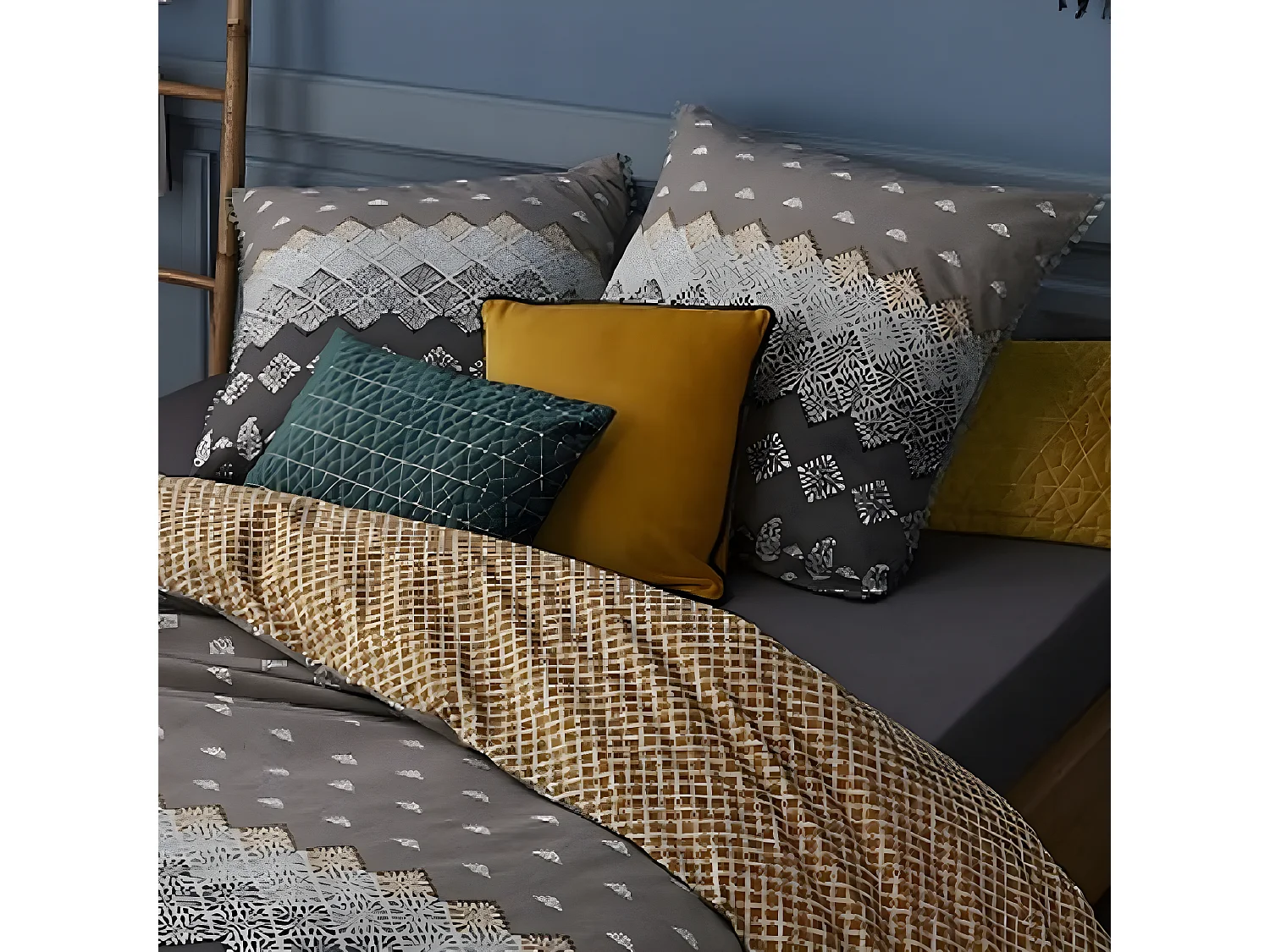 Parure de lit marron 200x200cm