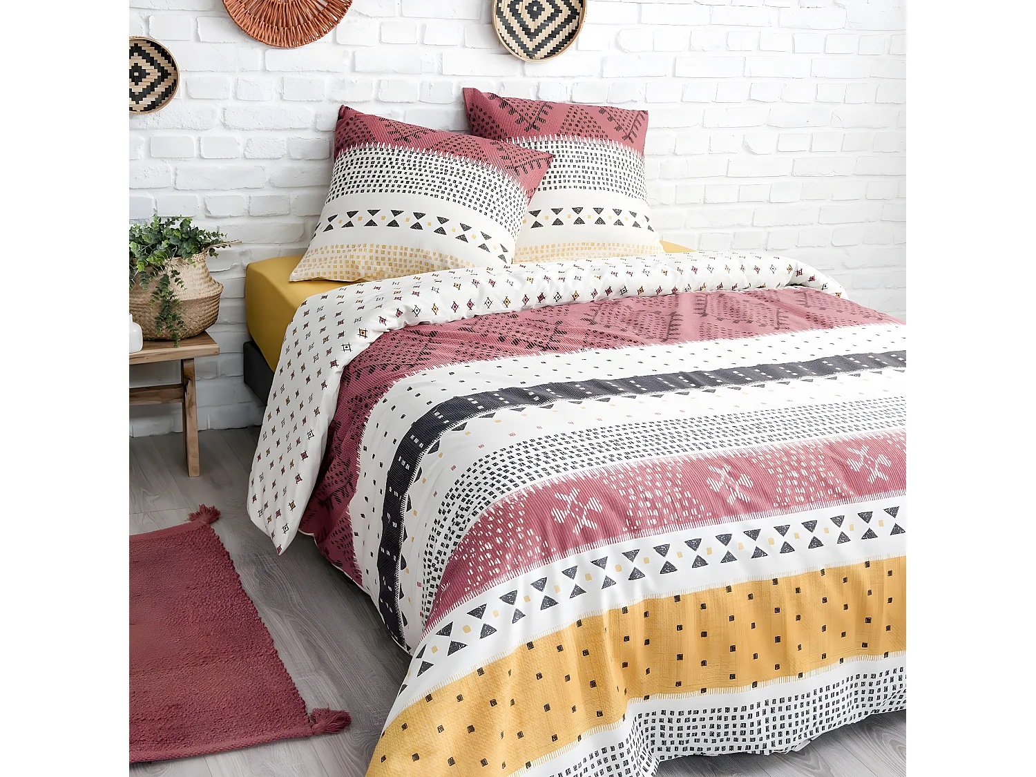 Parure de lit terracotta 260x240cm