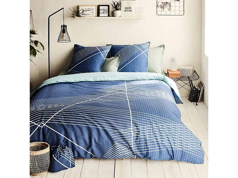 Parure de lit 2 personnes graphique réversible 260x240cm