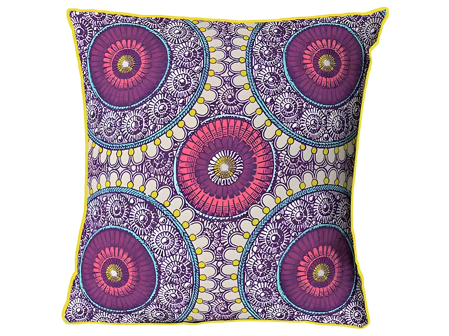 Parure de lit 2 personnes rosaces en satin 78 fils 260x240cm