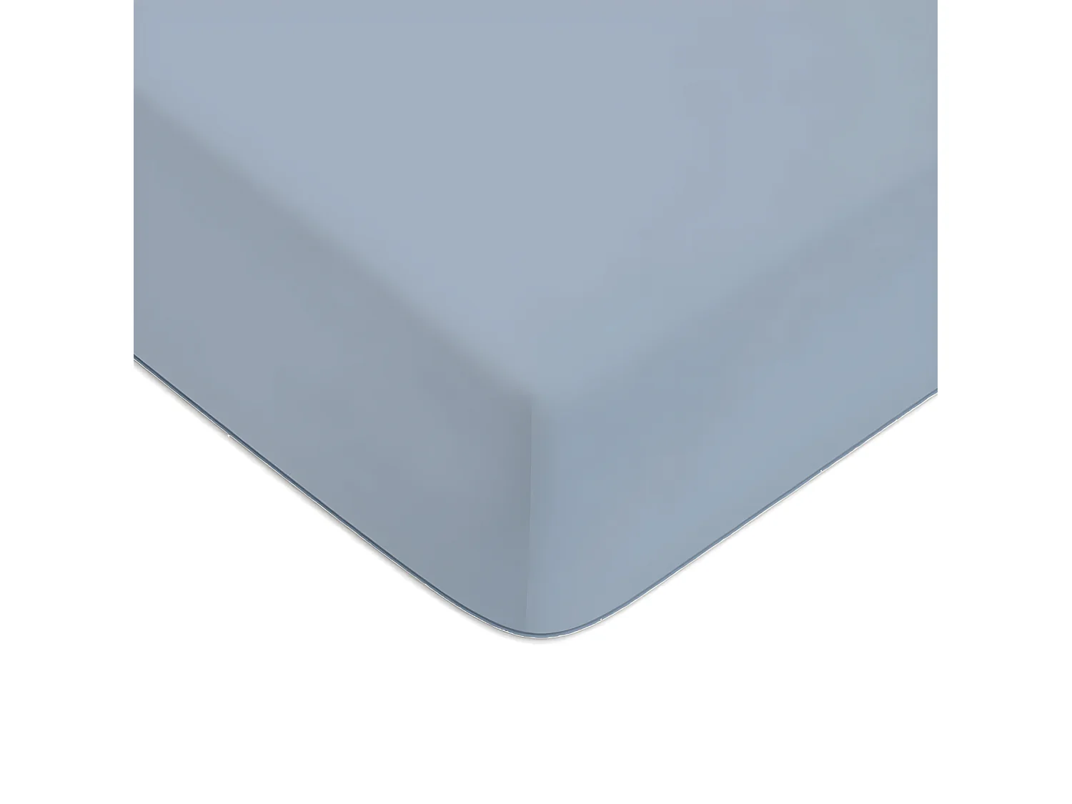 Drap housse en coton 57 fils uni bonnet 25cm nuage 80x200cm