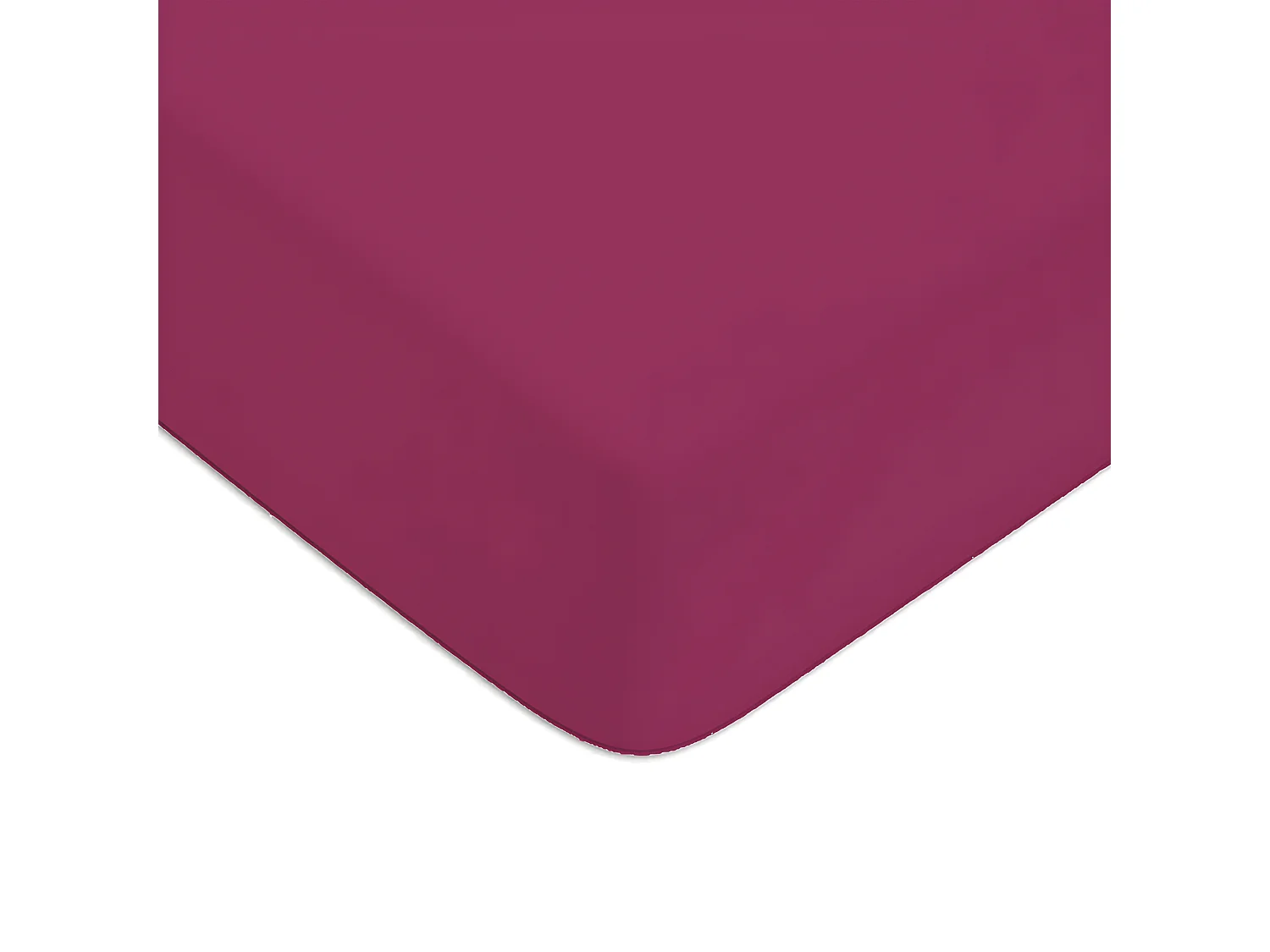Drap housse en coton 57 fils uni bonnet 25cm magenta 140x190cm