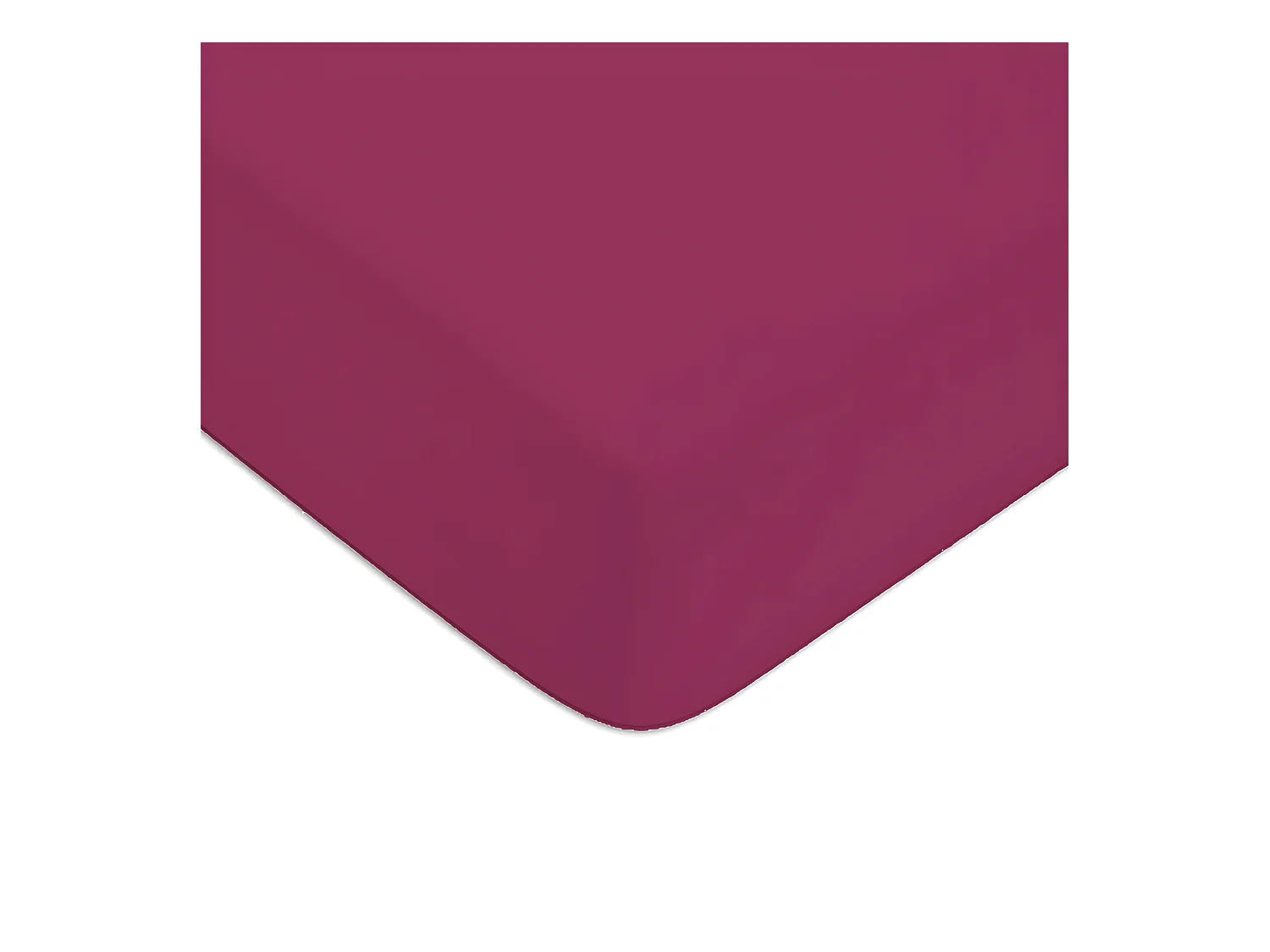 Drap housse en coton 57 fils uni bonnet 25cm magenta 140x190cm