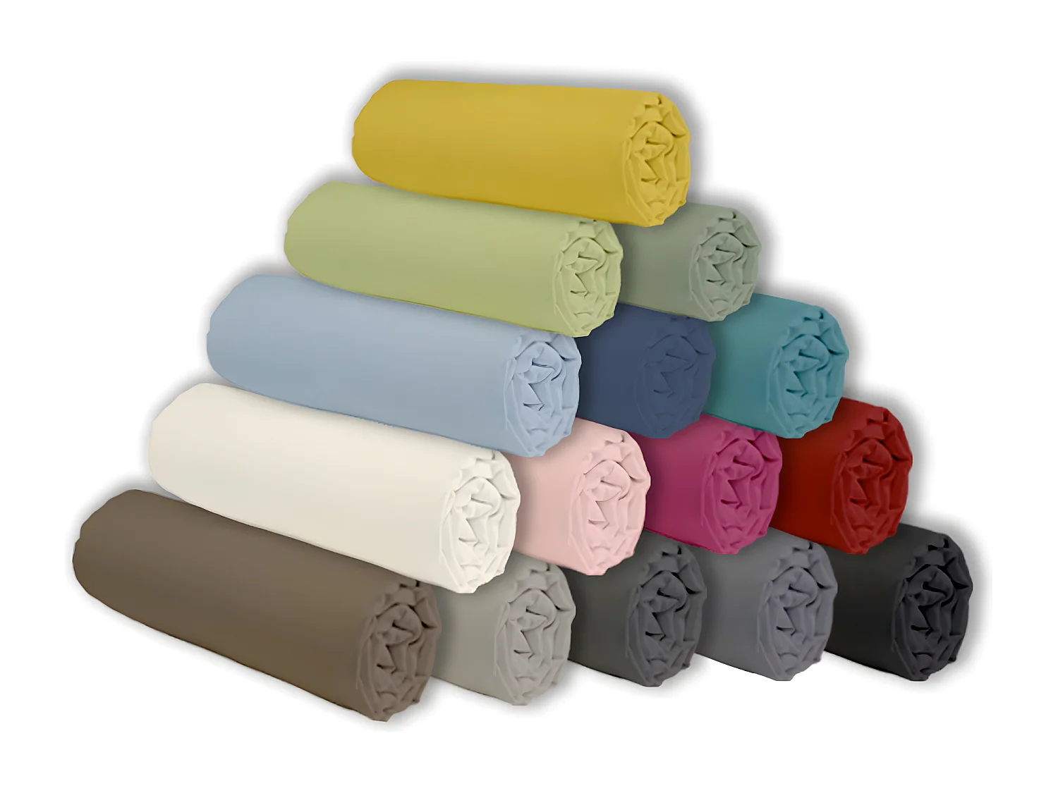 Drap housse en coton 57 fils uni bonnet 25cm tilleul 140x190cm