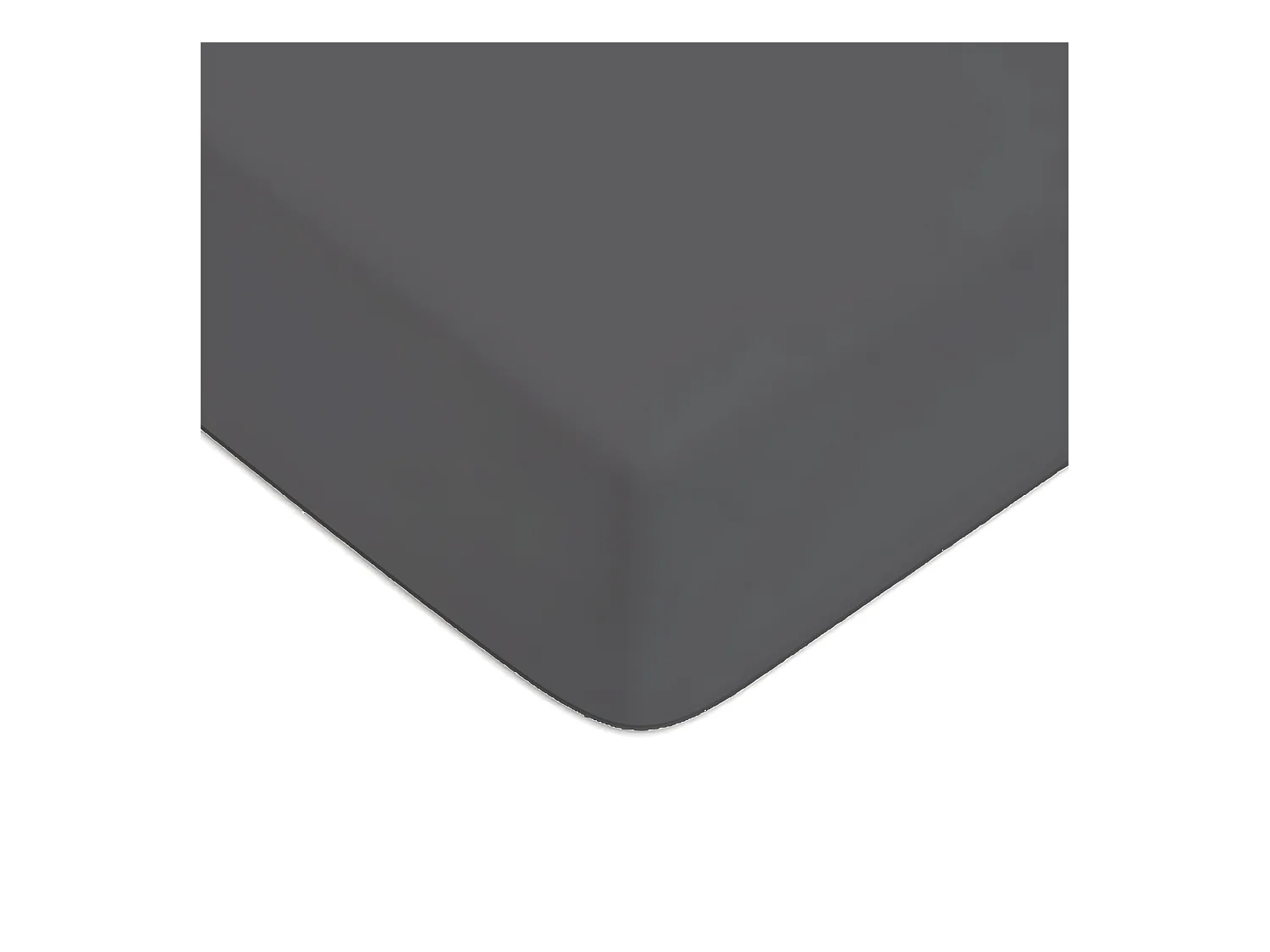 Drap housse en coton 57 fils uni bonnet 25cm zinc 90x190cm