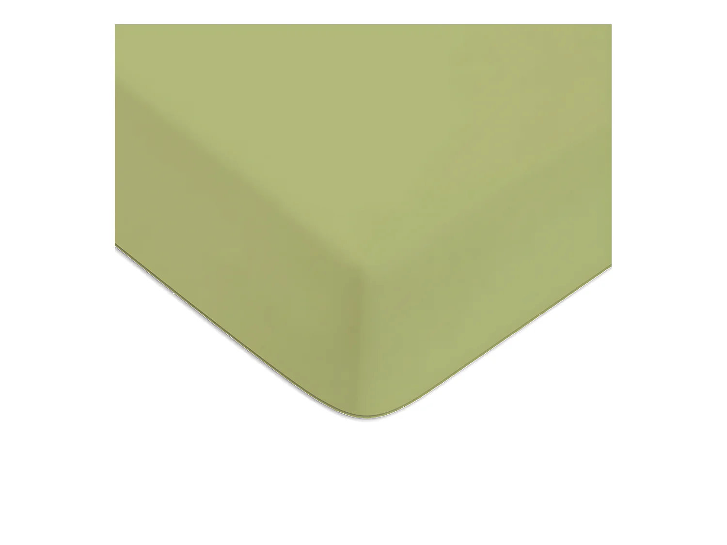 Drap housse en coton 57 fils uni bonnet 25cm tilleul 80x200cm