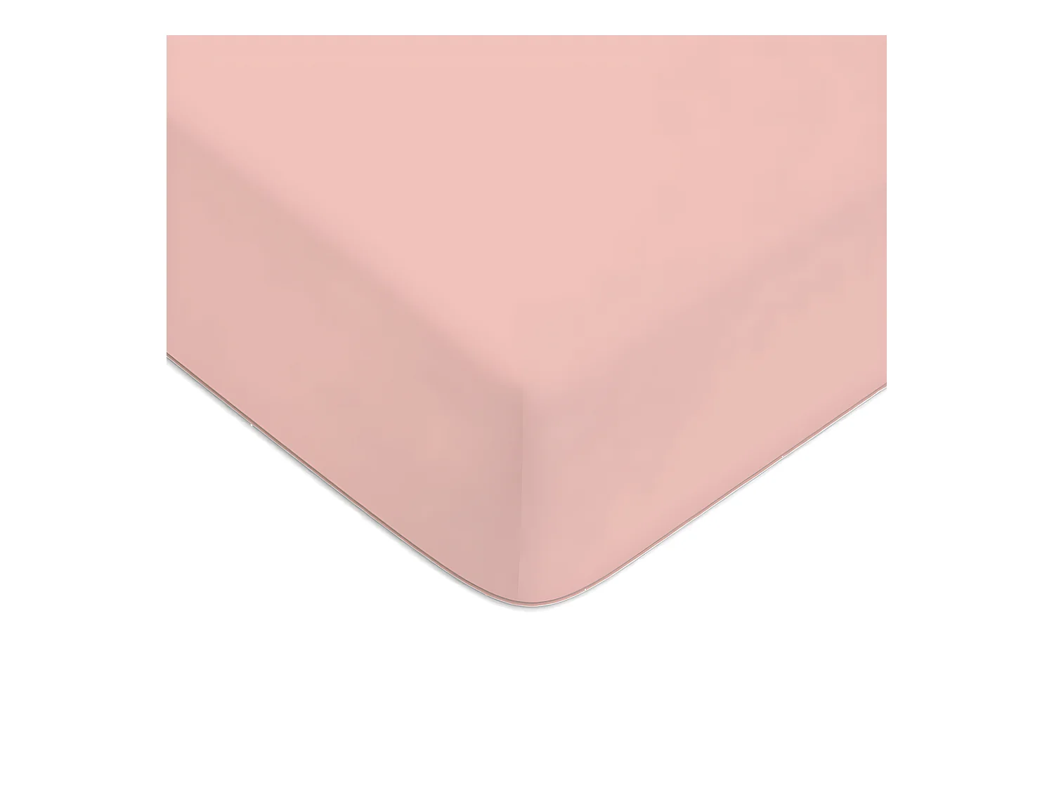 Drap housse en coton 57 fils uni bonnet 25cm rose 140x200cm
