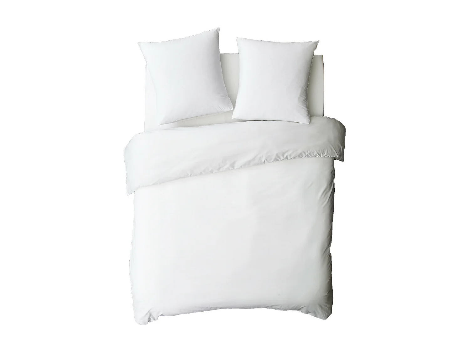 Drap housse en coton 57 fils uni bonnet 25cm blanc 140x190cm