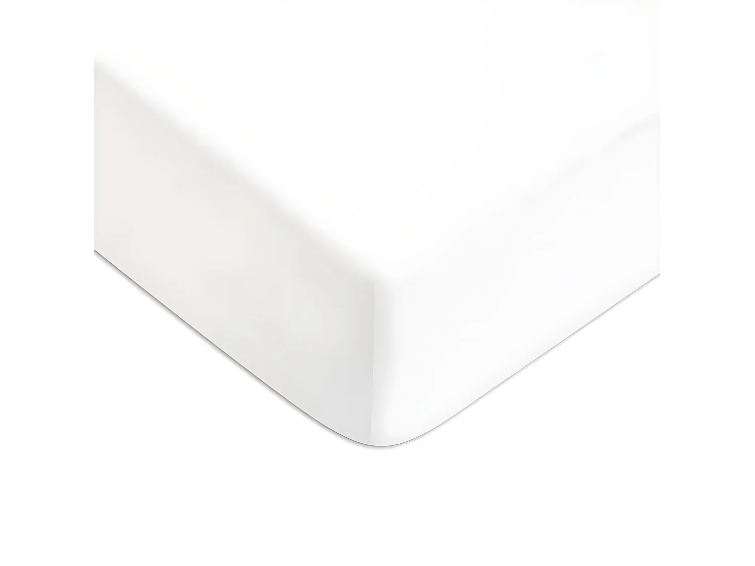 Drap housse en coton 57 fils uni bonnet 25cm blanc 90x190cm