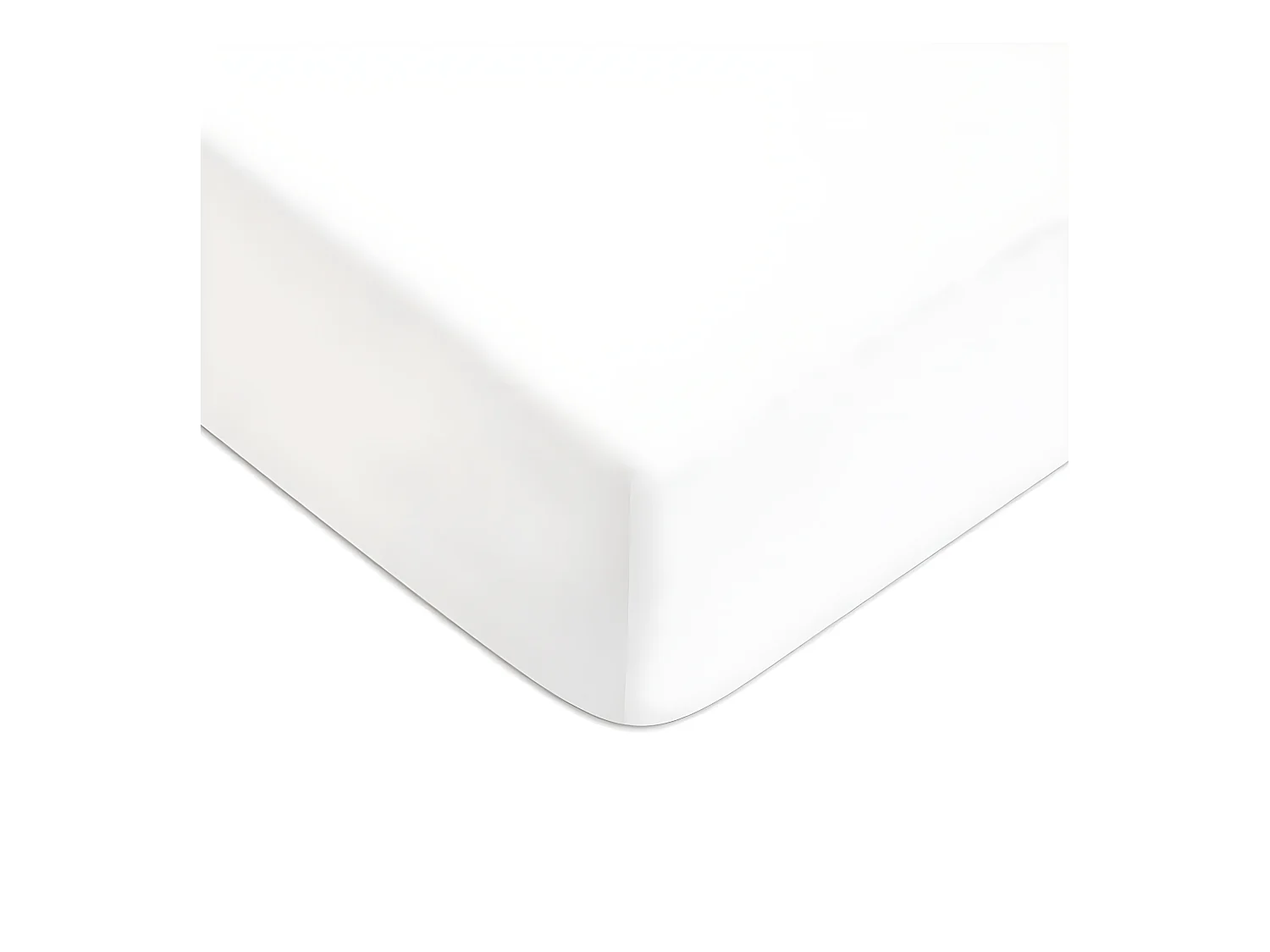 Drap housse en coton 57 fils uni bonnet 25cm blanc 90x190cm