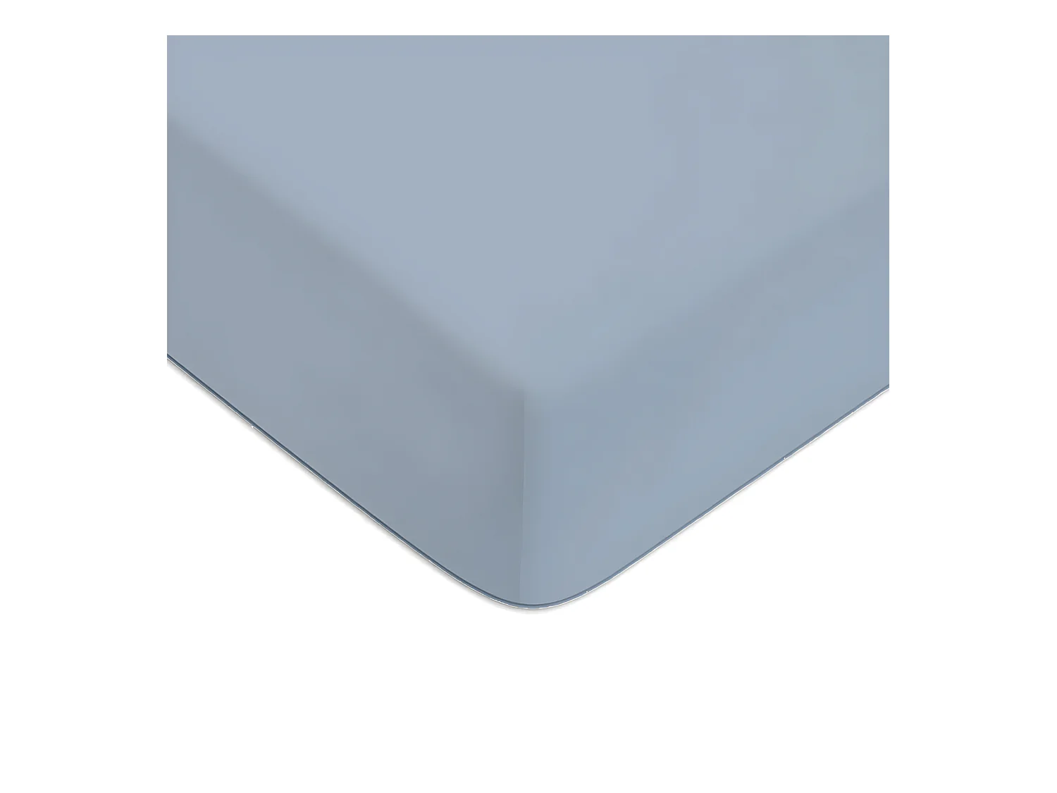 Drap housse en coton 57 fils uni bonnet 25cm nuage 160x200cm