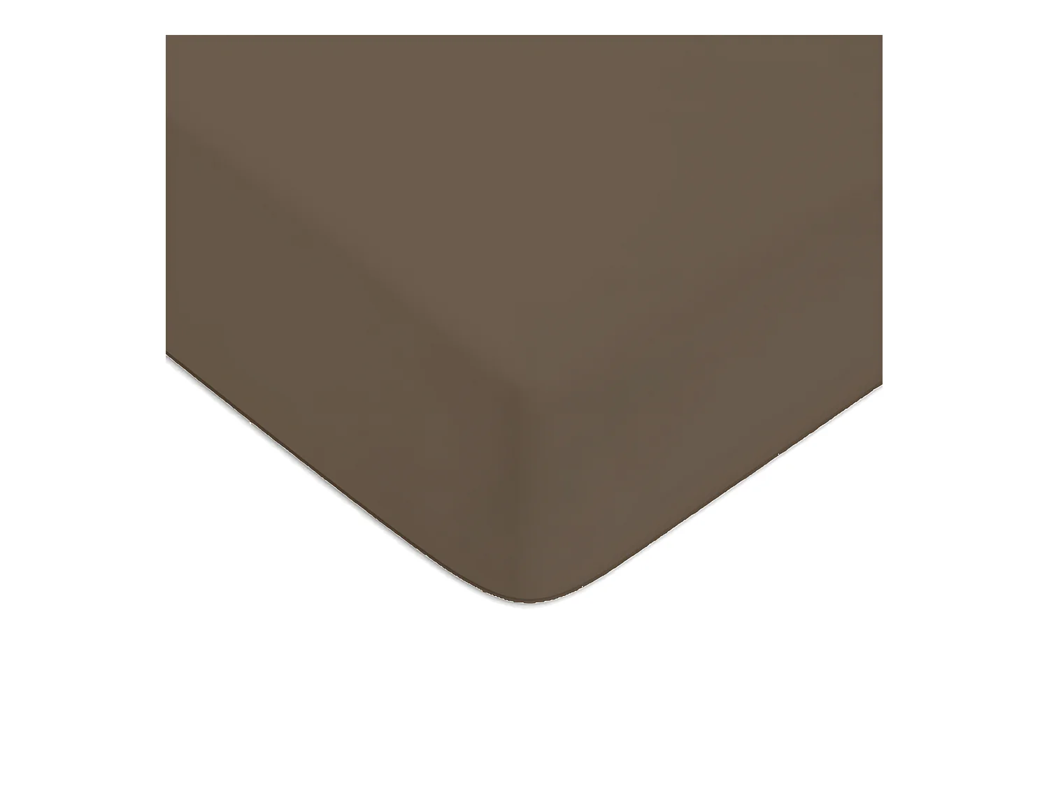 Drap housse en coton 57 fils uni bonnet 25cm taupe 140x190cm