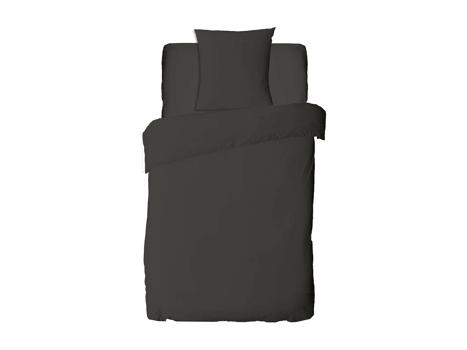 Drap housse en coton 57 fils uni bonnet 25cm anthracite 90x200cm