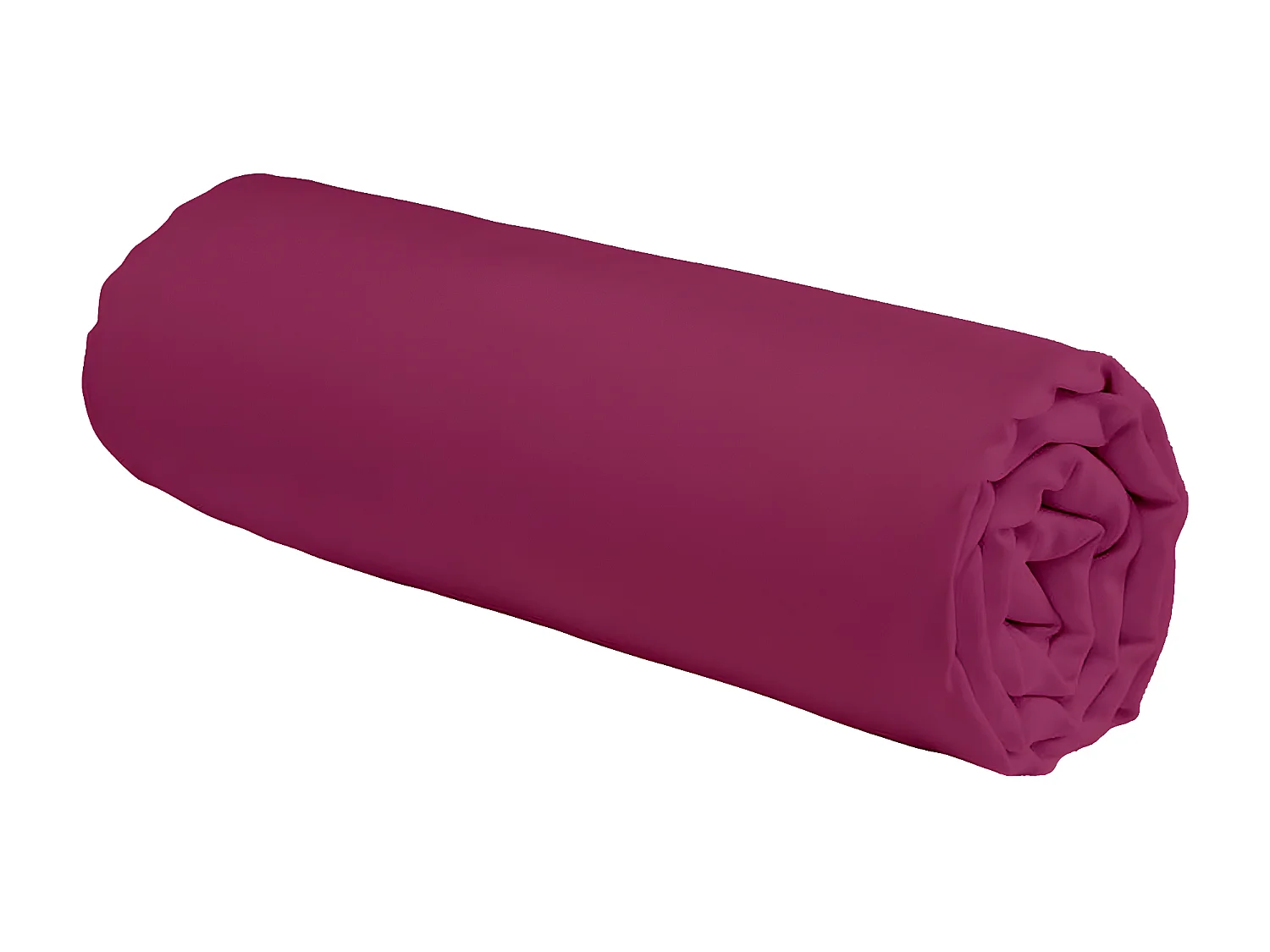 Drap housse en coton 57 fils uni bonnet 25cm magenta 180x200cm