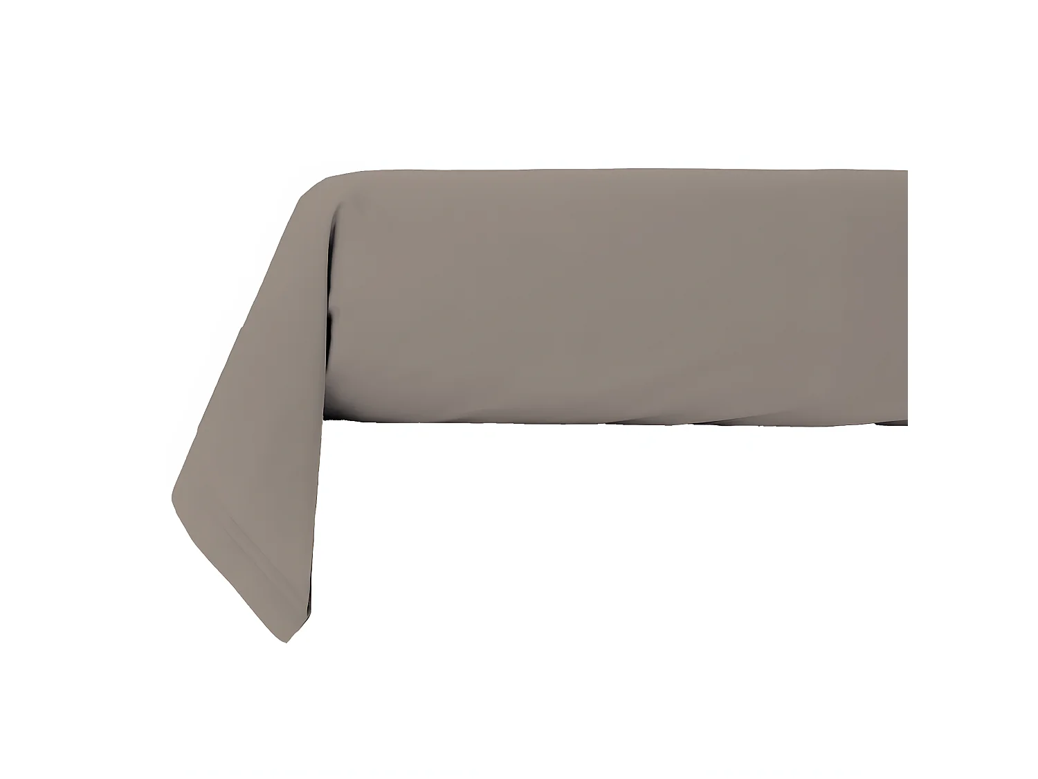 Taie traversin en coton 57 fils unie taupe 85x185cm