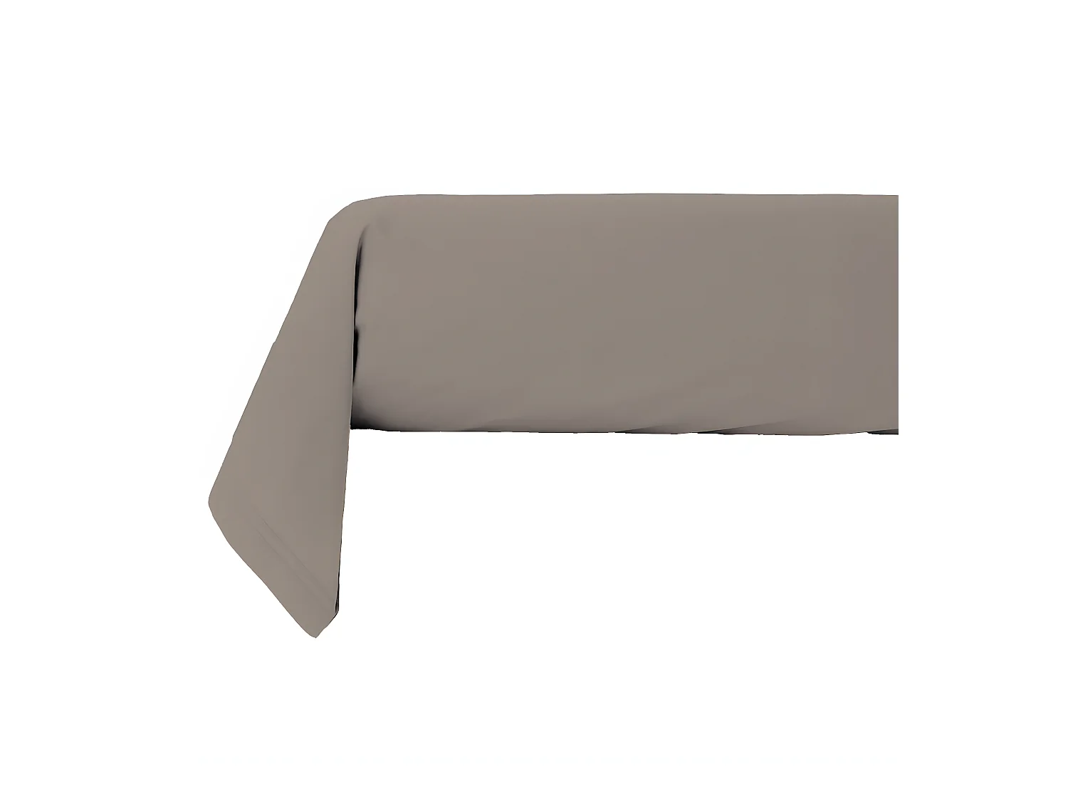 Taie traversin en coton 57 fils unie taupe 85x185cm