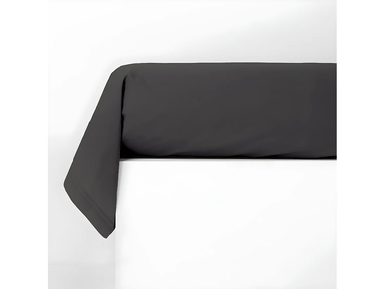 Taie traversin en coton 57 fils unie gris souris gris 85x185cm