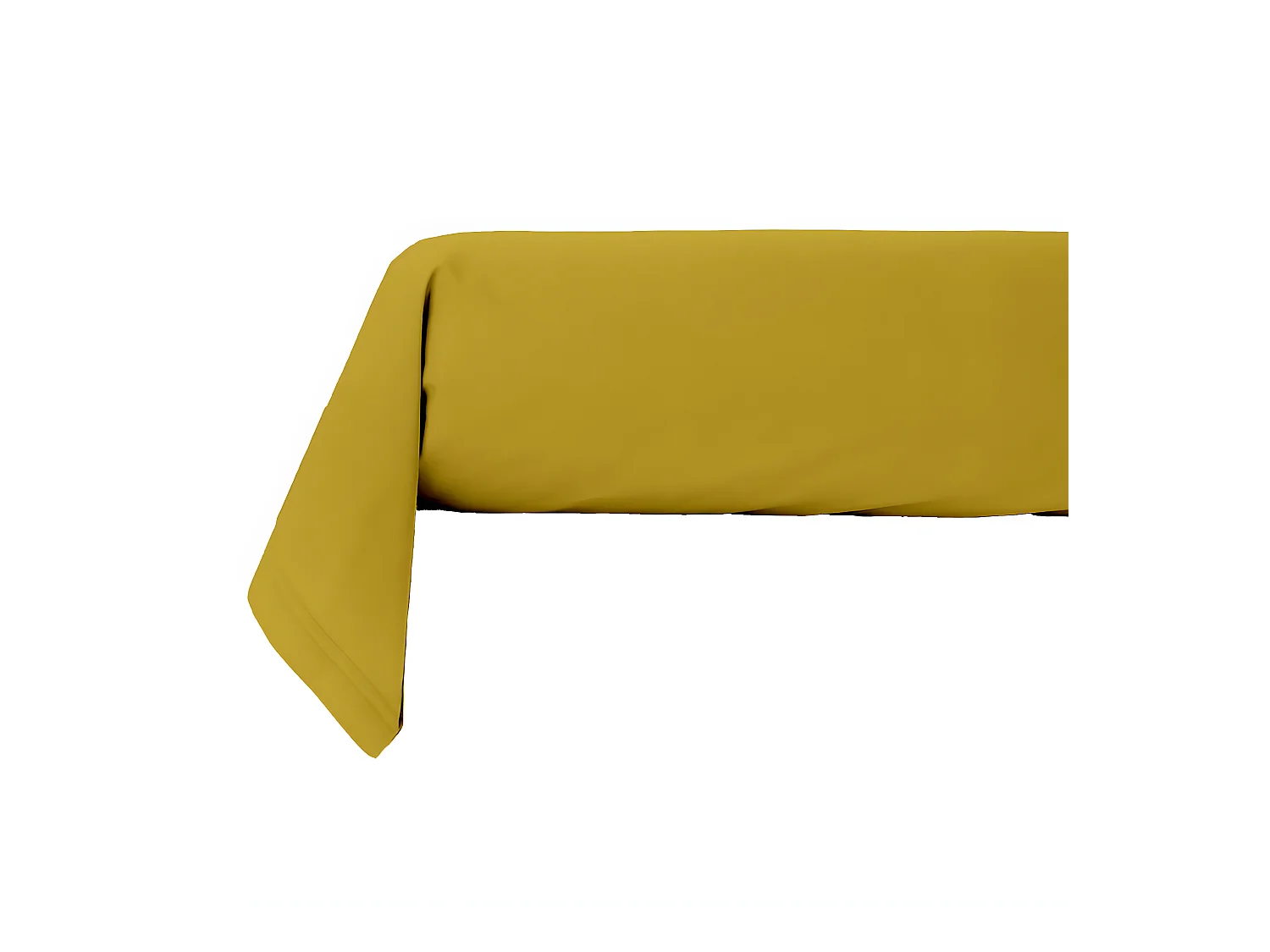Taie traversin en coton 57 fils unie jaune mimosa jaune moutarde 85x185cm