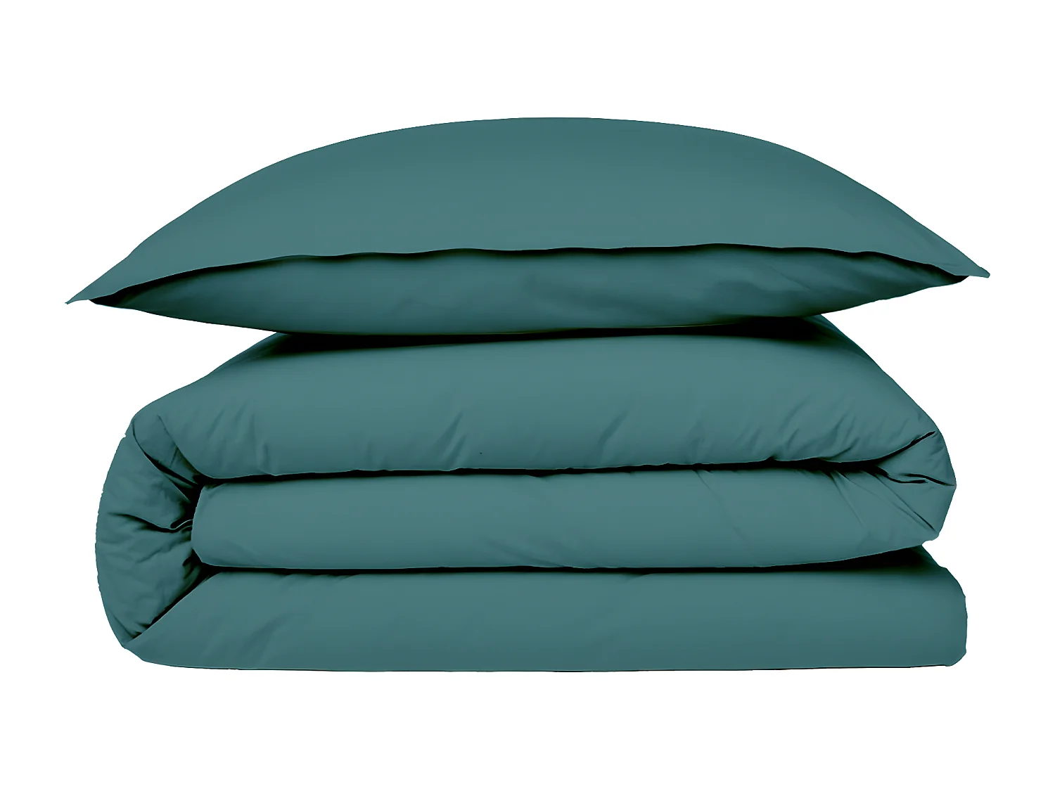 Housse de couette en coton 57 fils unie canard 240x220cm