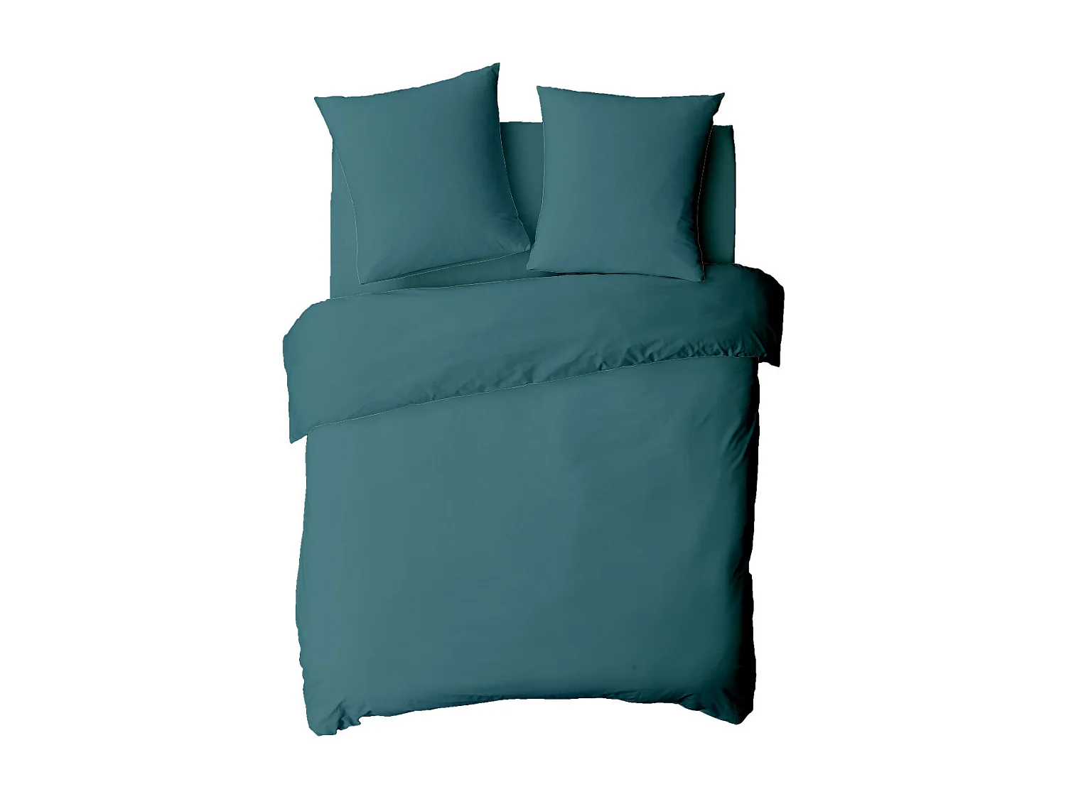 Housse de couette en coton 57 fils unie canard 240x220cm