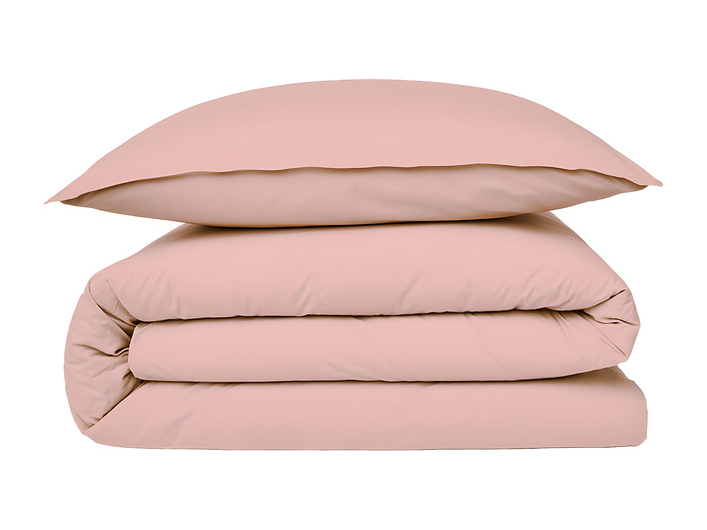 Housse de couette coton Rose thé unie 57 fils