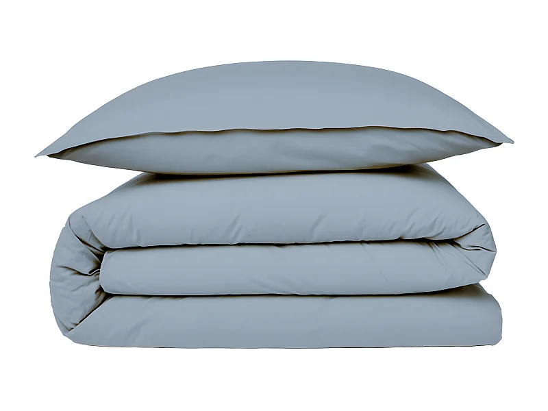 Housse de couette en coton 57 fils unie nuage 240x220cm