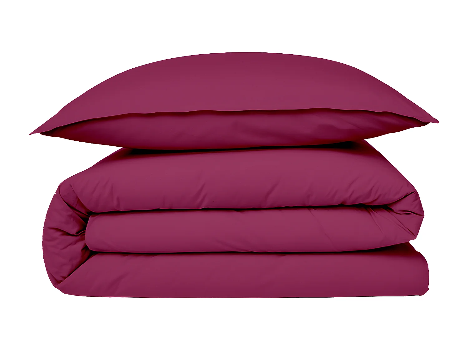 Housse de couette en coton 57 fils unie magenta 200x200cm