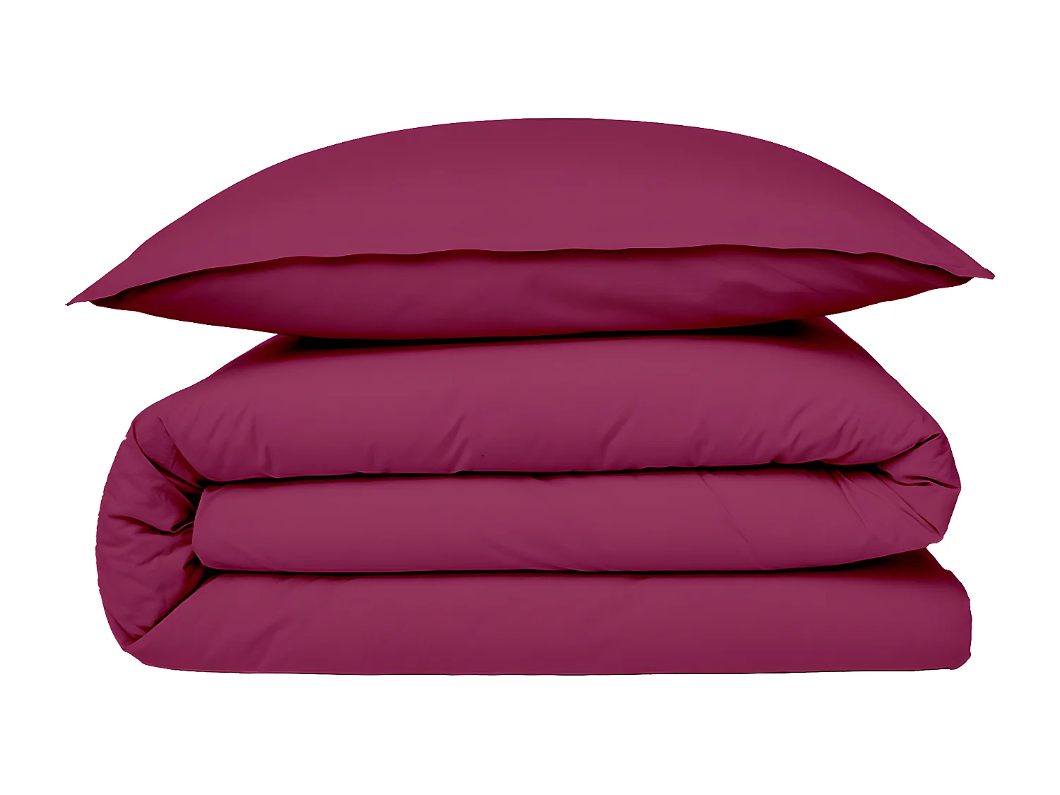 Housse de couette en coton 57 fils unie magenta 200x200cm