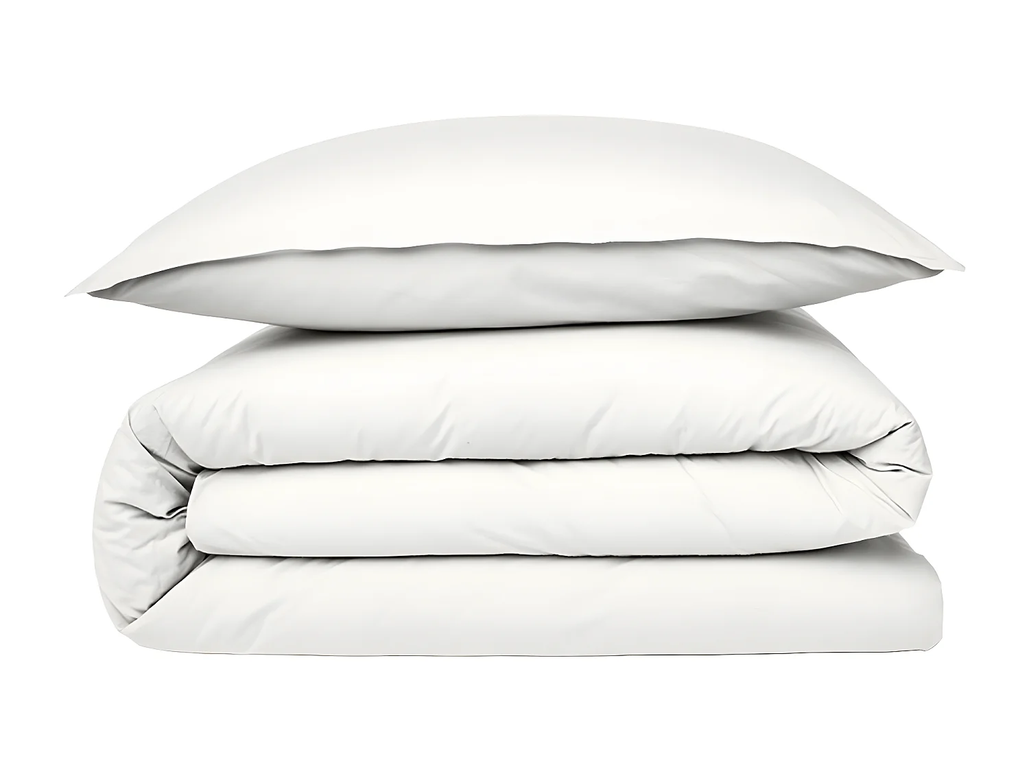 Housse de couette en coton 57 fils unie blanc 260x240cm