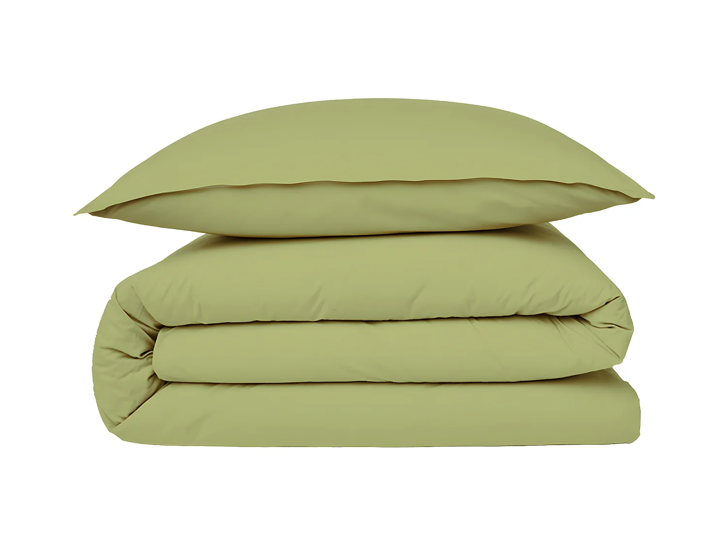 Housse de couette en coton 57 fils unie tilleul 260x240cm