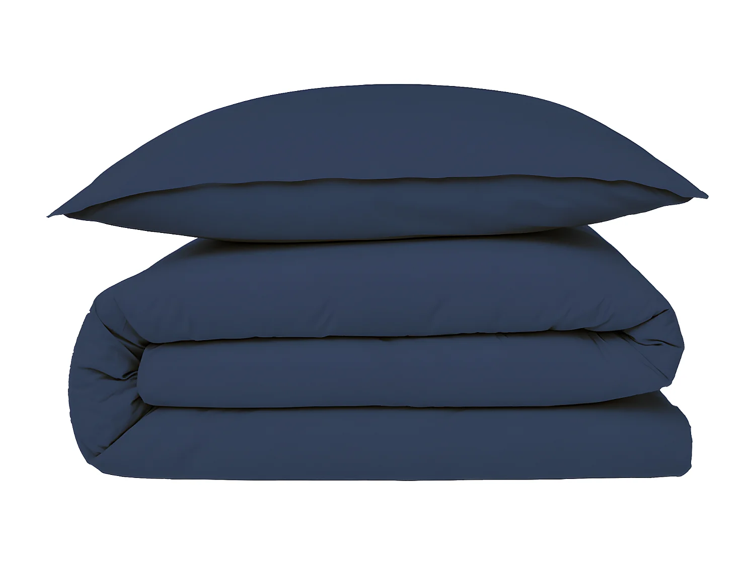 Housse de couette en coton 57 fils unie bleu 260x240cm