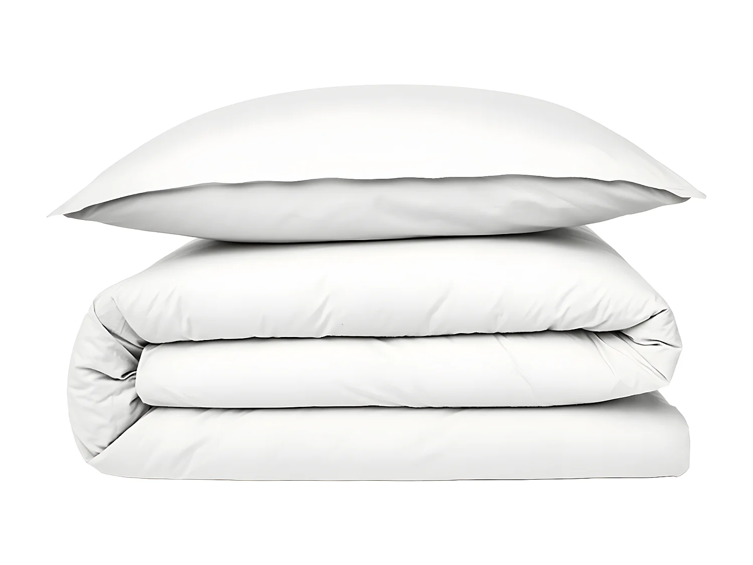 Housse de couette en coton 57 fils unie blanc 200x200cm