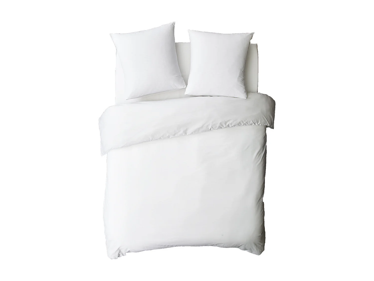Housse de couette en coton 57 fils unie blanc 200x200cm
