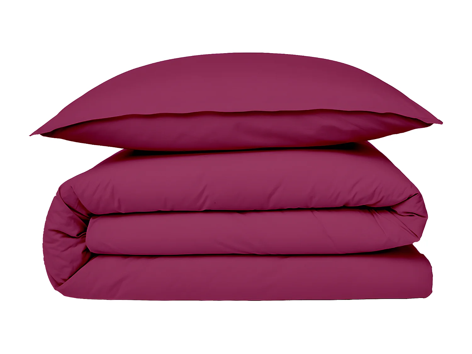 Housse de couette en coton 57 fils unie magenta 260x240cm