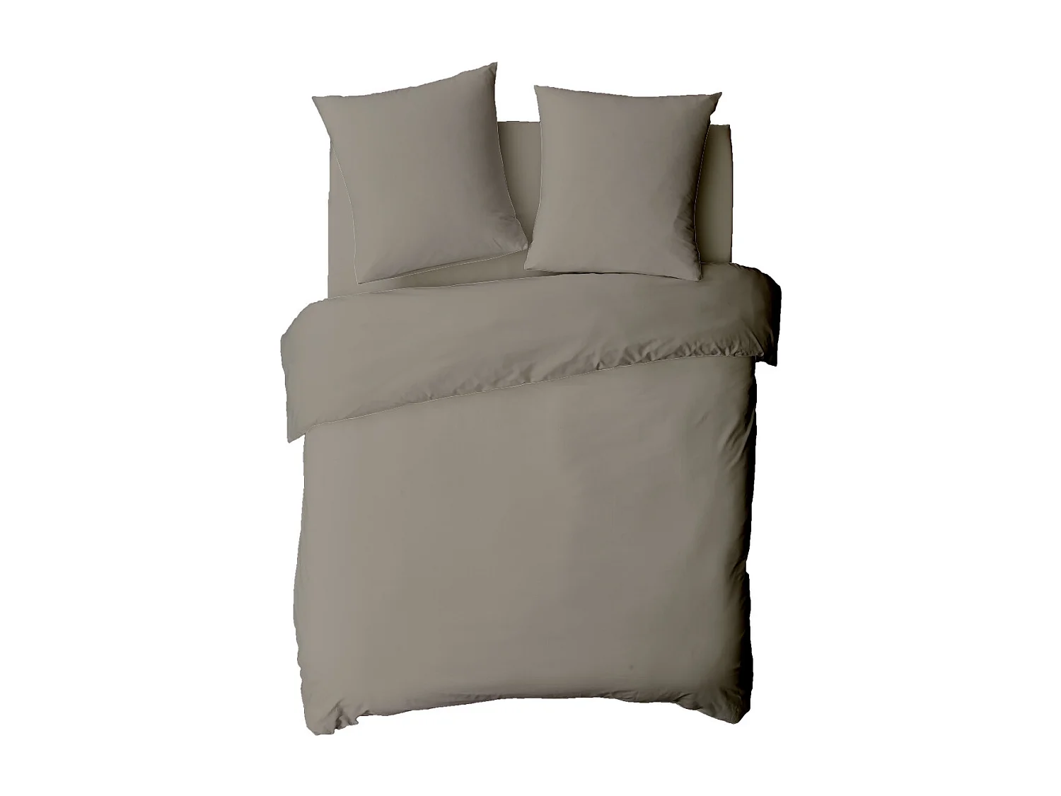Housse de couette en coton 57 fils unie vison 260x240cm