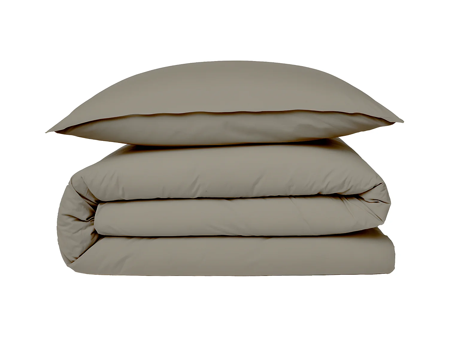 Housse de couette en coton 57 fils unie vison 200x200cm