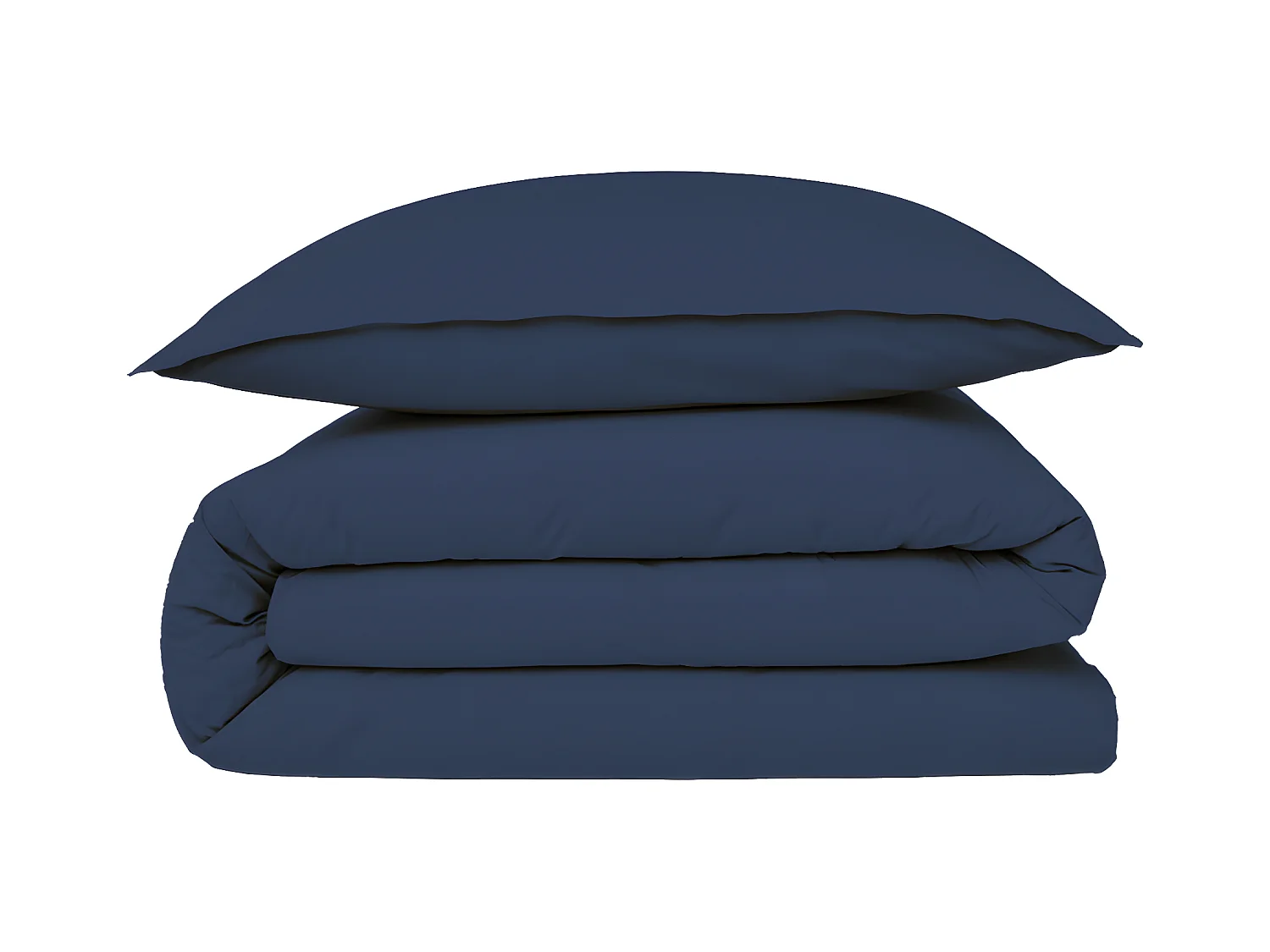 Housse de couette en coton 57 fils unie bleu 200x200cm