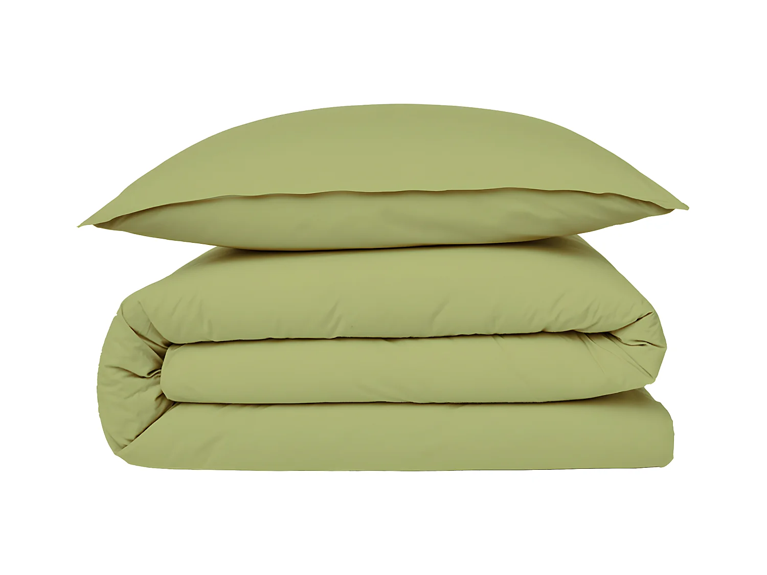 Housse de couette en coton 57 fils unie tilleul 240x220cm