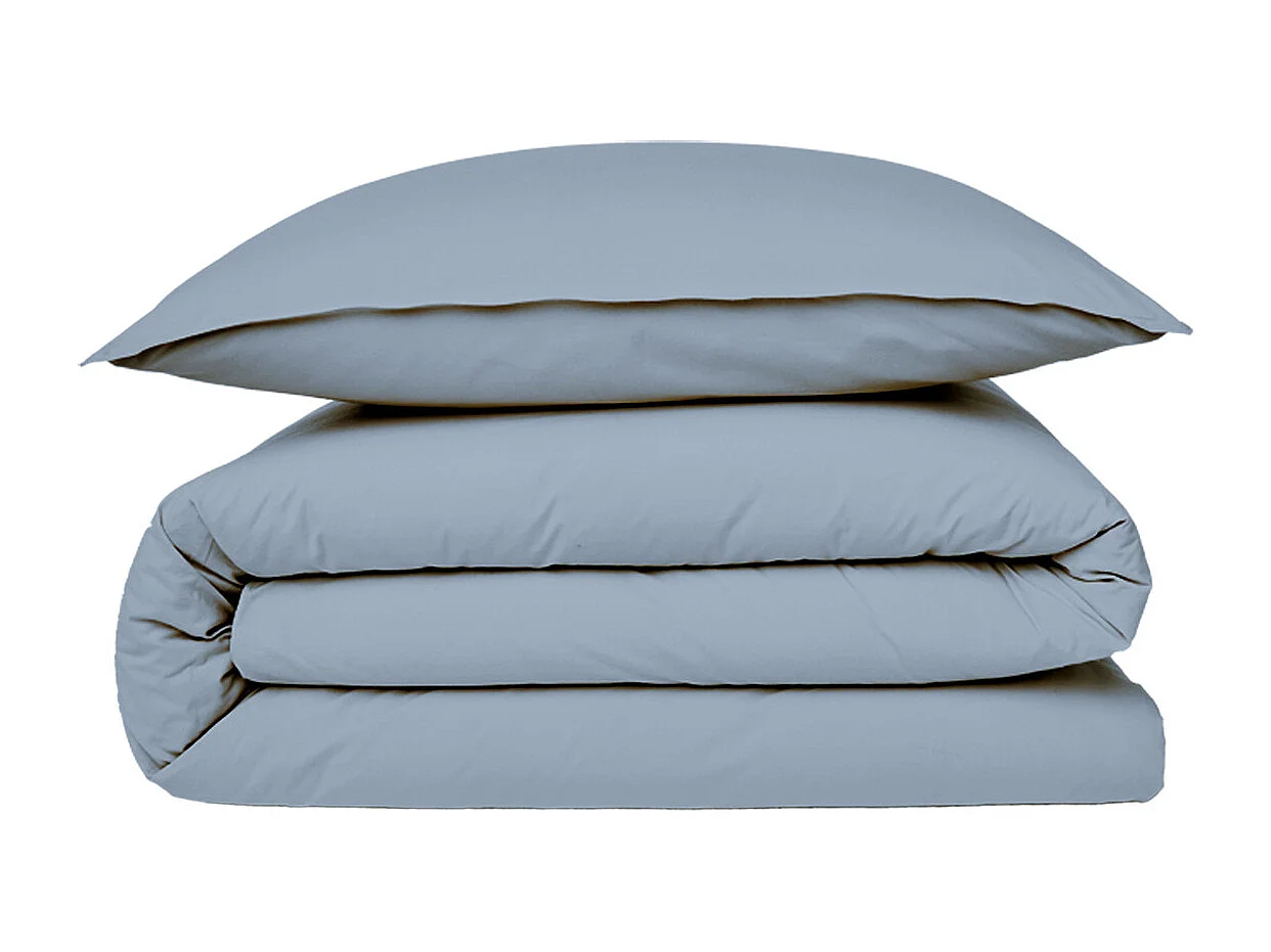 Housse de couette en coton 57 fils unie nuage 200x200cm