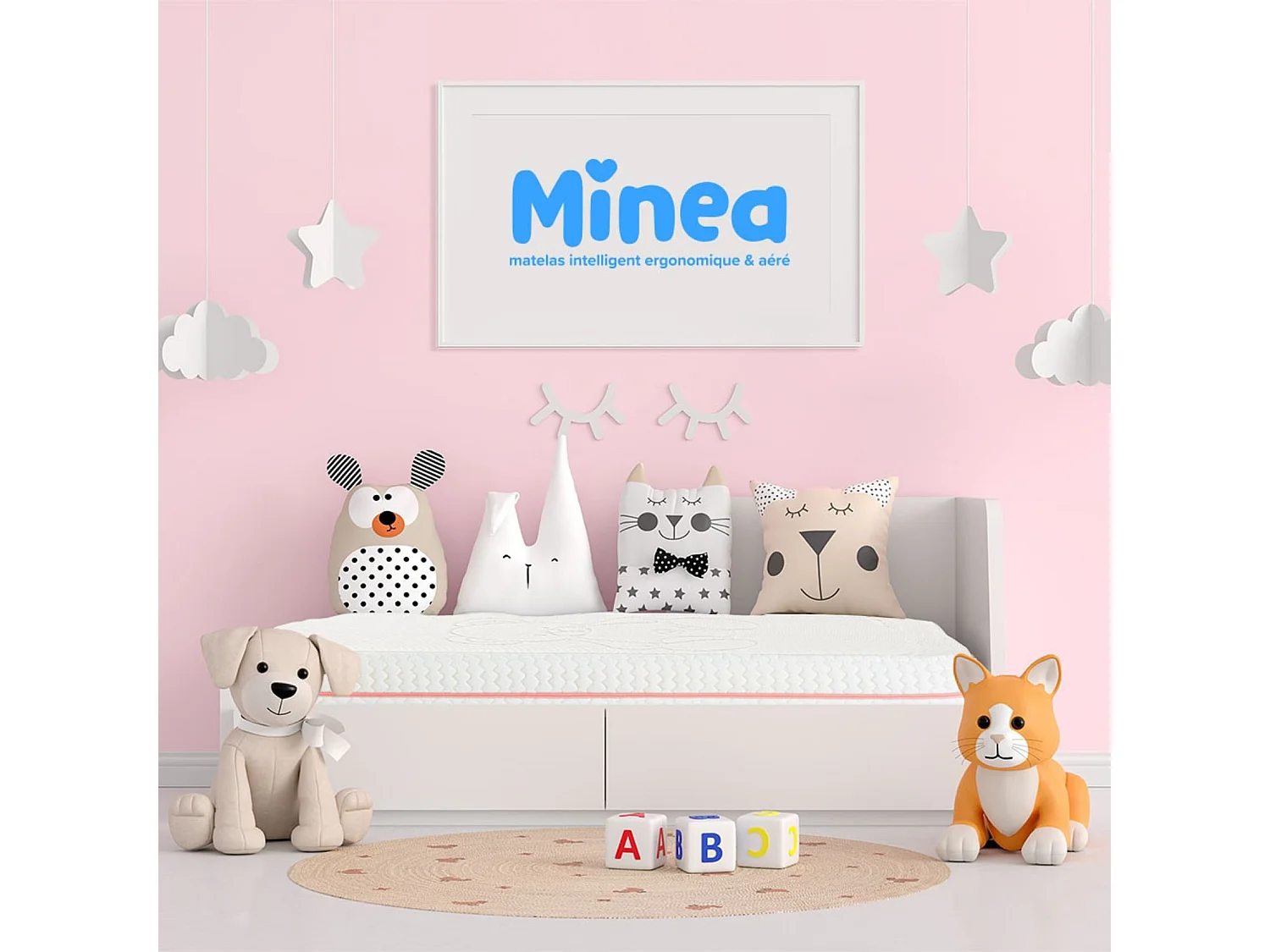 MINEA | Matelas SWEET DREAMS Rose Bébé 80x200 cm | Mousses Haute Densité & supersoft
