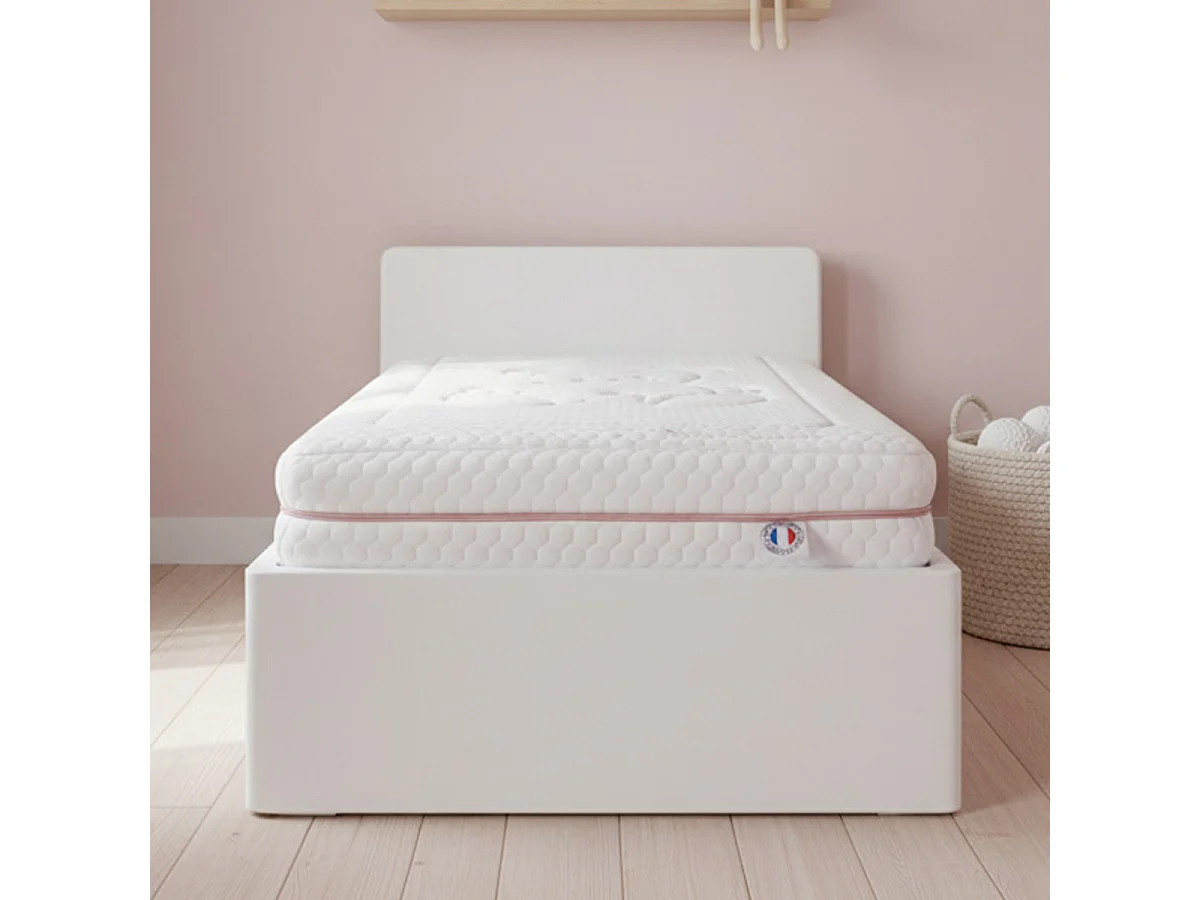 Matelas bébé Sweet Dreams Rose - Mousse déhoussable - Fabriqué en France - 14 cm d'épaisseur - Accueil moelleux