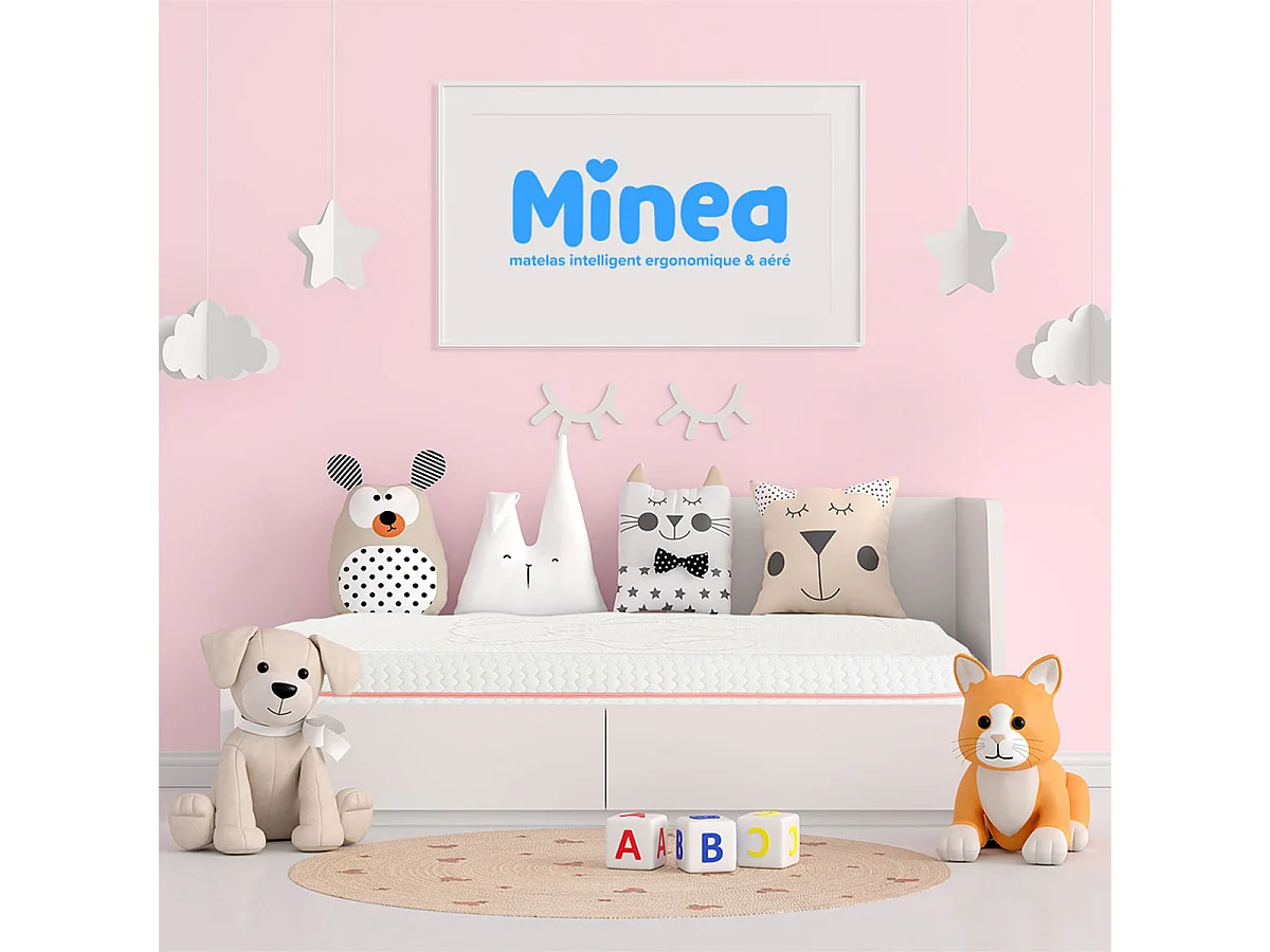 MINEA | Matelas SWEET DREAMS Rose Bébé 90x200 cm | Mousses Haute Densité & supersoft
